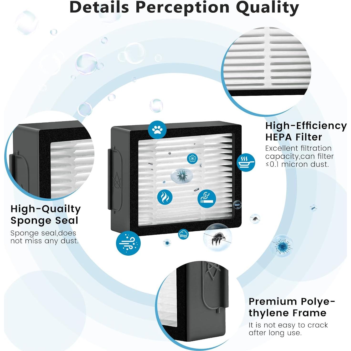 Paquete de 6 Filtros Puxyblue para Roomba i3 i4 i7 E5 E6 E7