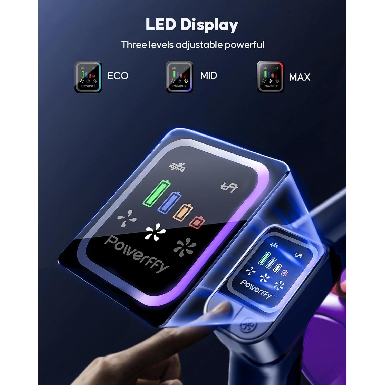 Aspiradora Inalámbrica Powerffy Knight 10, 600W, 65 Min, HEPA