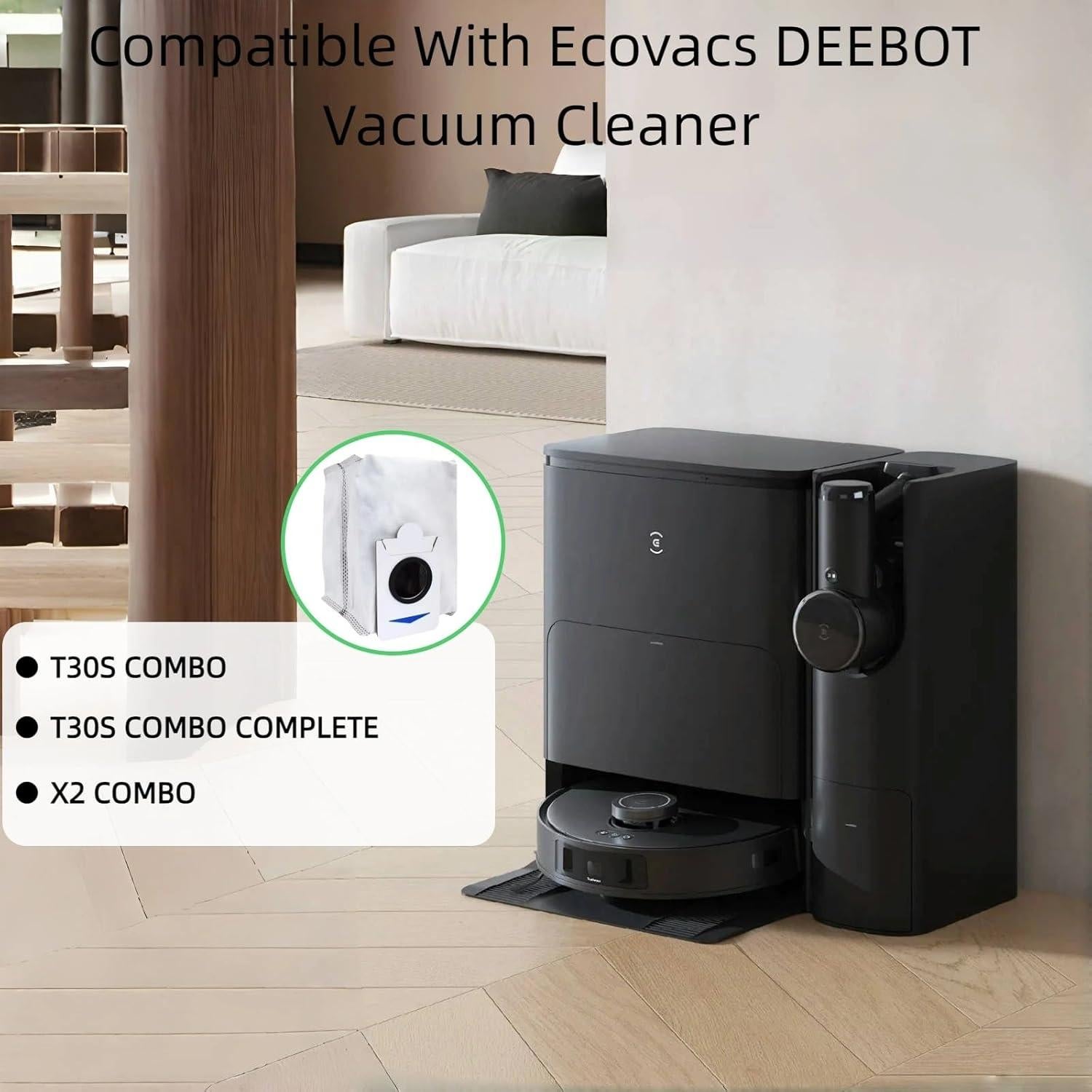 10 Bolsas de Polvo Alternethic para ECOVACS DEEBOT T30S Combo