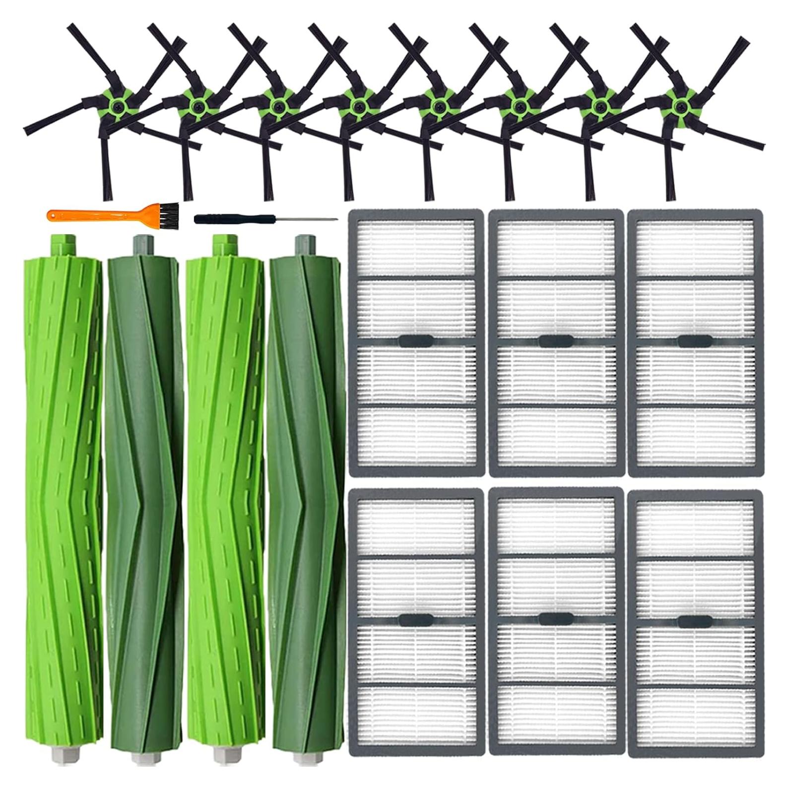 Kit de Repuesto para Aspiradora Roomba S9 - 8 Filtros HEPA, 2 Cepillos de Goma, 8 Cepillos Laterales