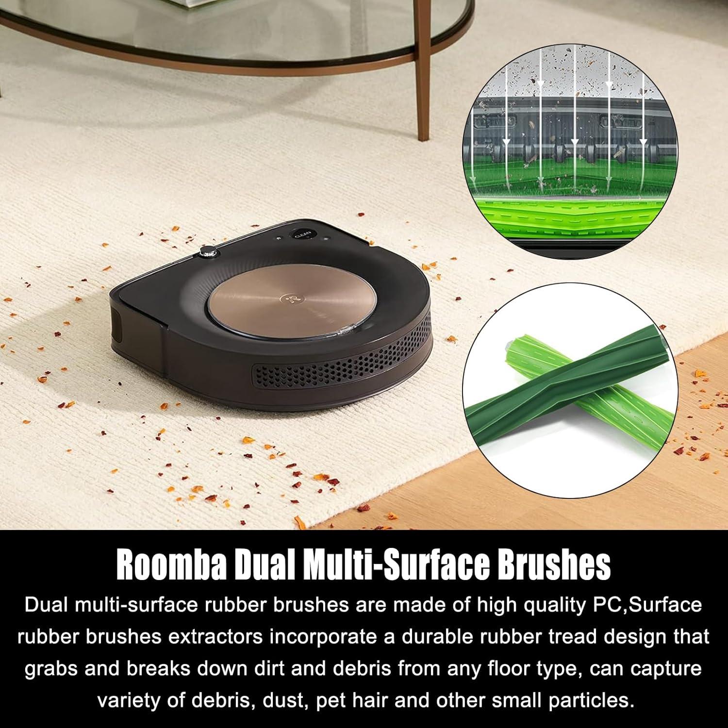 Kit de Repuesto para Aspiradora Roomba S9 - 8 Filtros HEPA, 2 Cepillos de Goma, 8 Cepillos Laterales