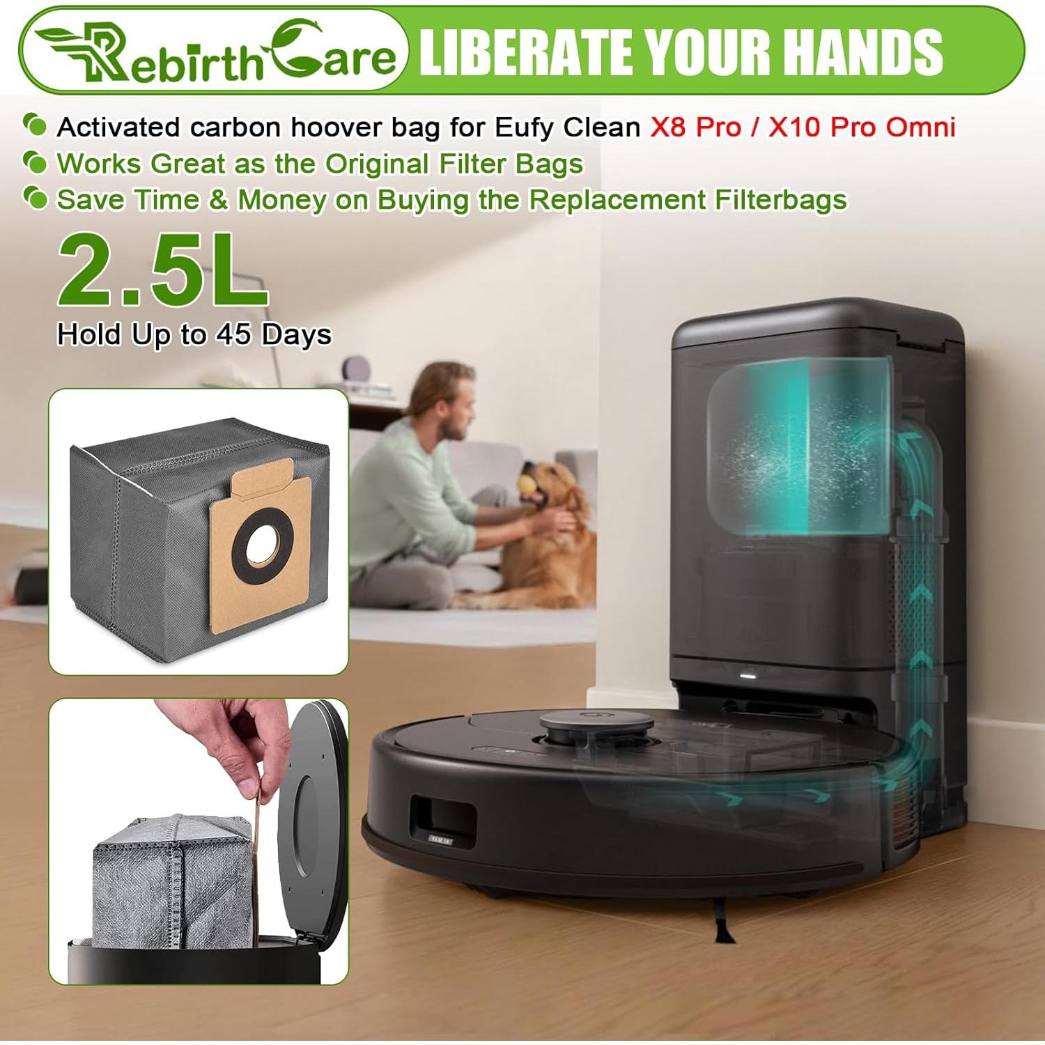 Bolsa de Polvo Rebirthcare Compatible Eufy X8 Pro 12 Unidades