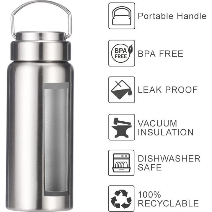 Botella de Agua Aislada CDJ 355 ml Acero Inoxidable Doble Pared