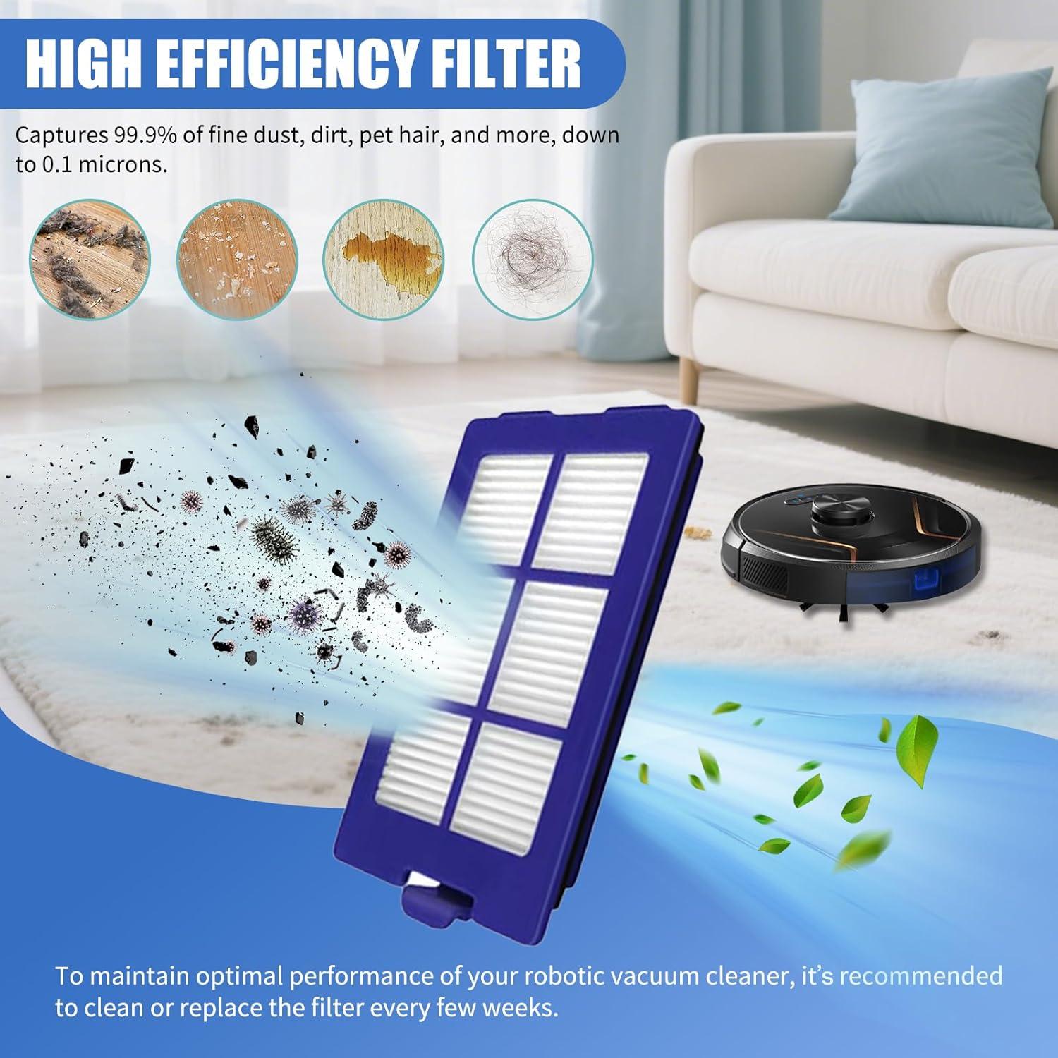 Paquete de 6 Filtros HEPA Eufy RoboVac X8/X8 Hybrid - Reutilizables