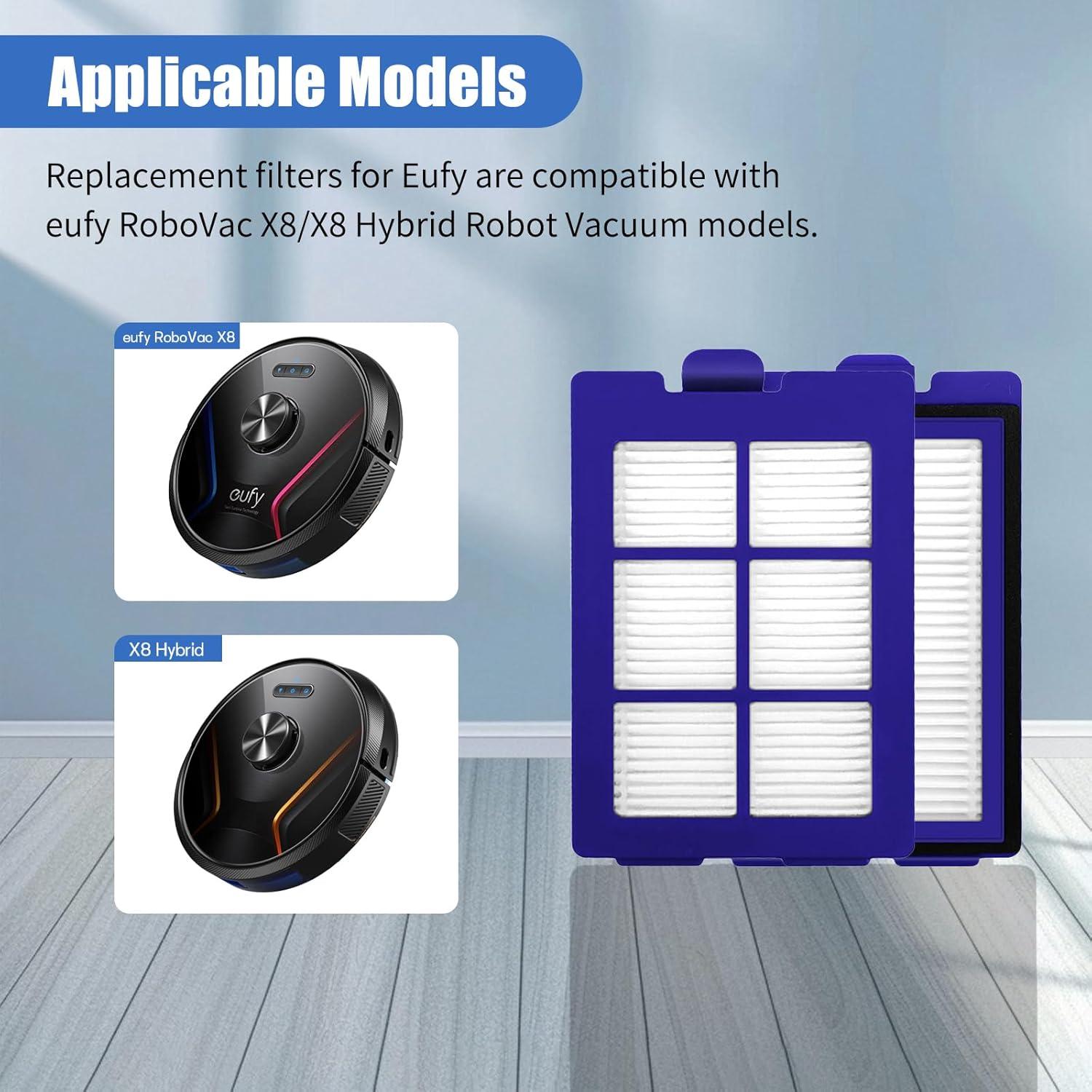 Paquete de 6 Filtros HEPA Eufy RoboVac X8/X8 Hybrid - Reutilizables