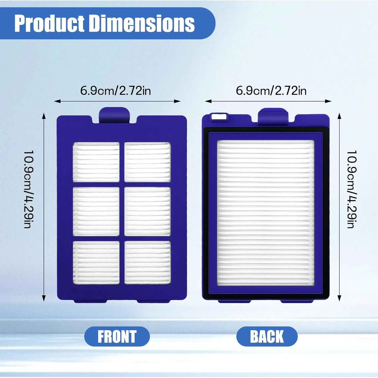 Paquete de 6 Filtros HEPA Eufy RoboVac X8/X8 Hybrid - Reutilizables