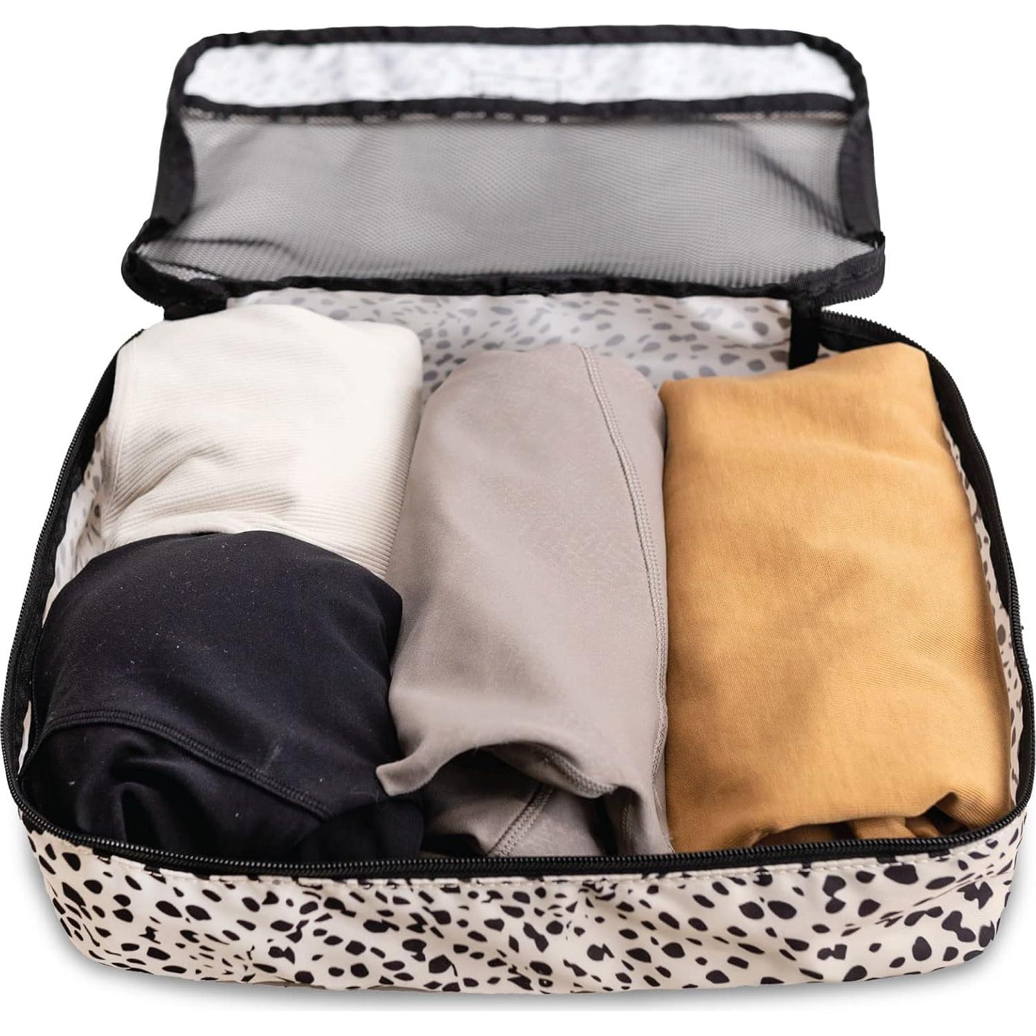 Set de Cubos de Empaque Jadyn 6 Piezas Grande Manchas de Guepardo