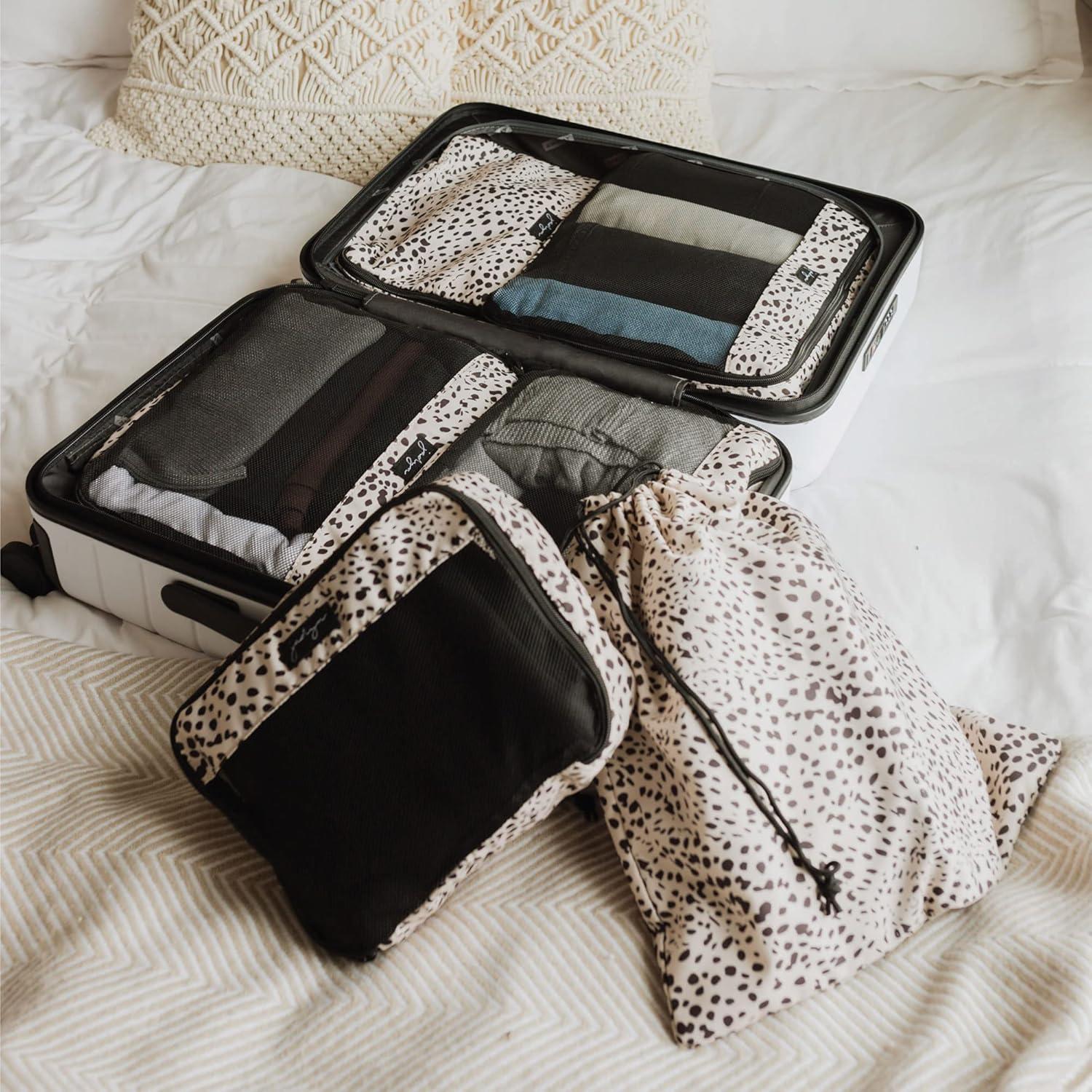 Set de Cubos de Empaque Jadyn 6 Piezas Grande Manchas de Guepardo