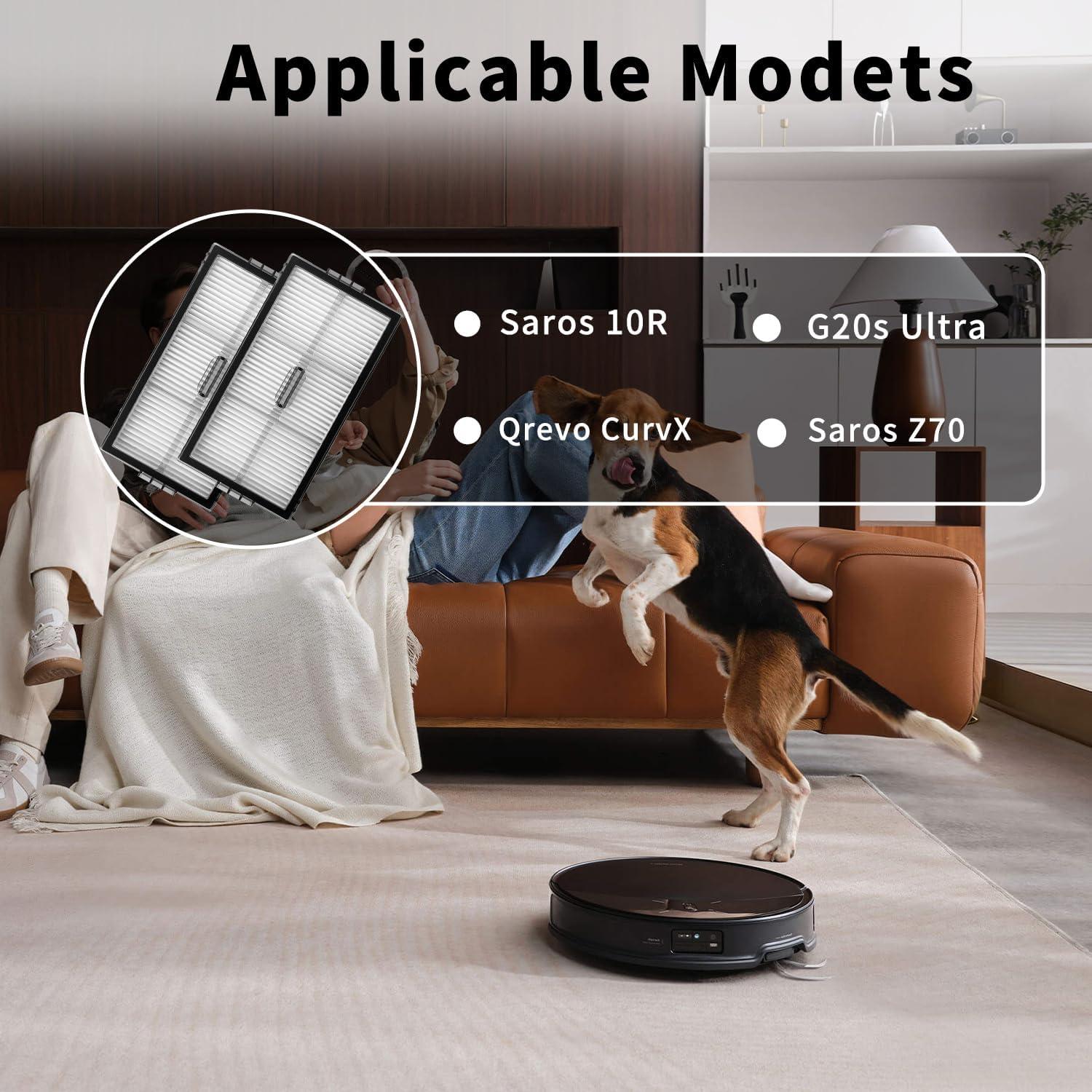 Filtro HEPA Lavable RGkuti para Aspiradoras Roborock Saros 10R x4