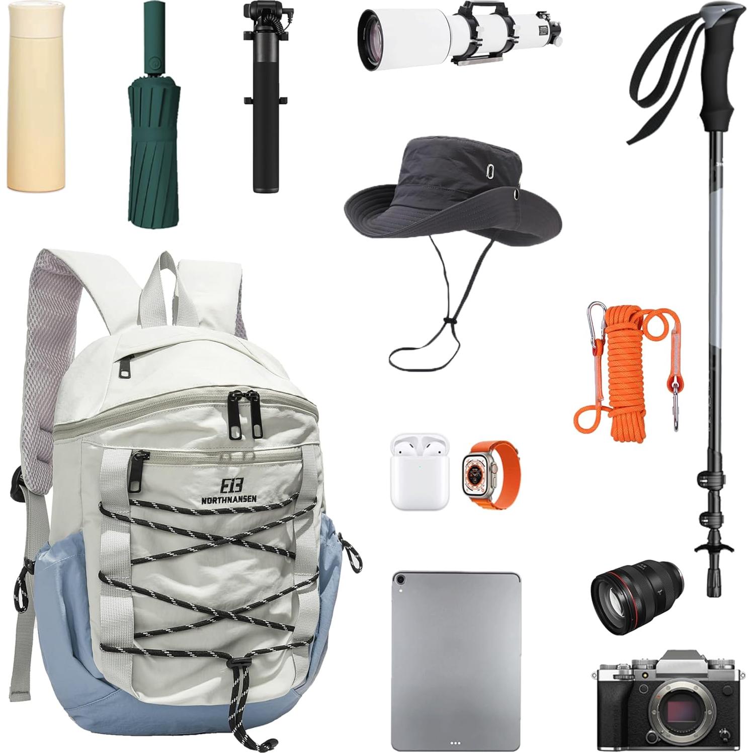 Mochila de Senderismo para Mujeres 20L Azul Ligera Impermeable