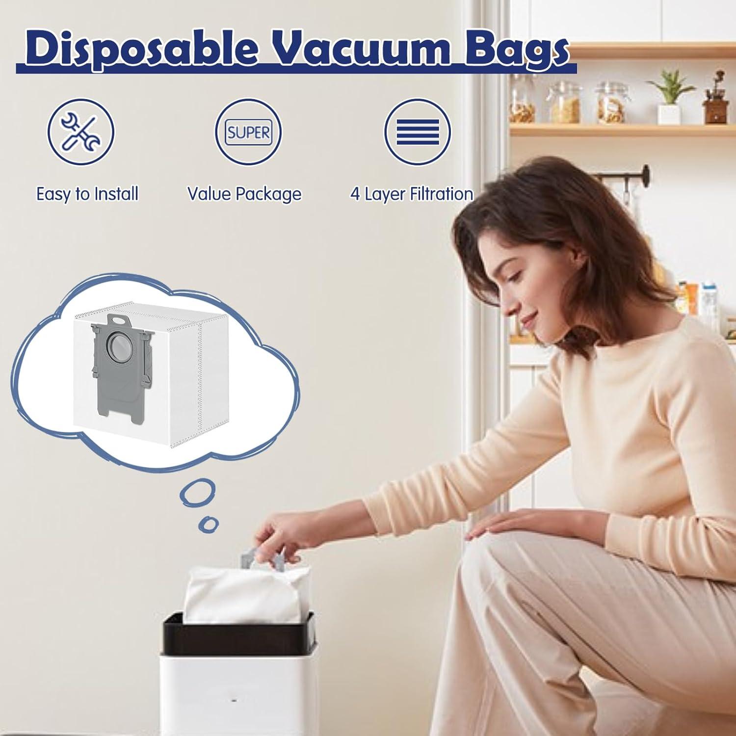 12 Bolsas Desechables 3.6L VIEWALL para Roborock Q5/Q7/S8