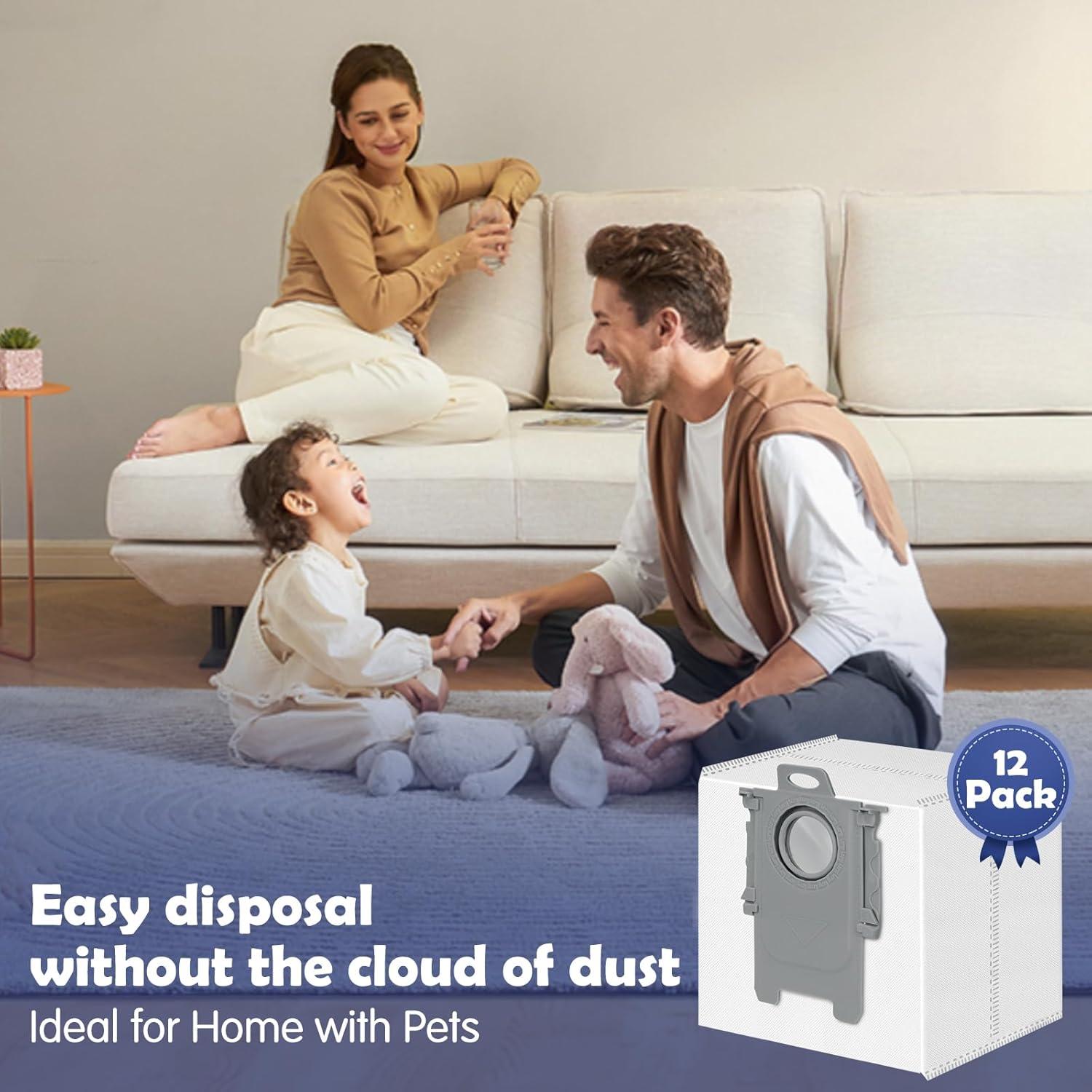 12 Bolsas Desechables 3.6L VIEWALL para Roborock Q5/Q7/S8