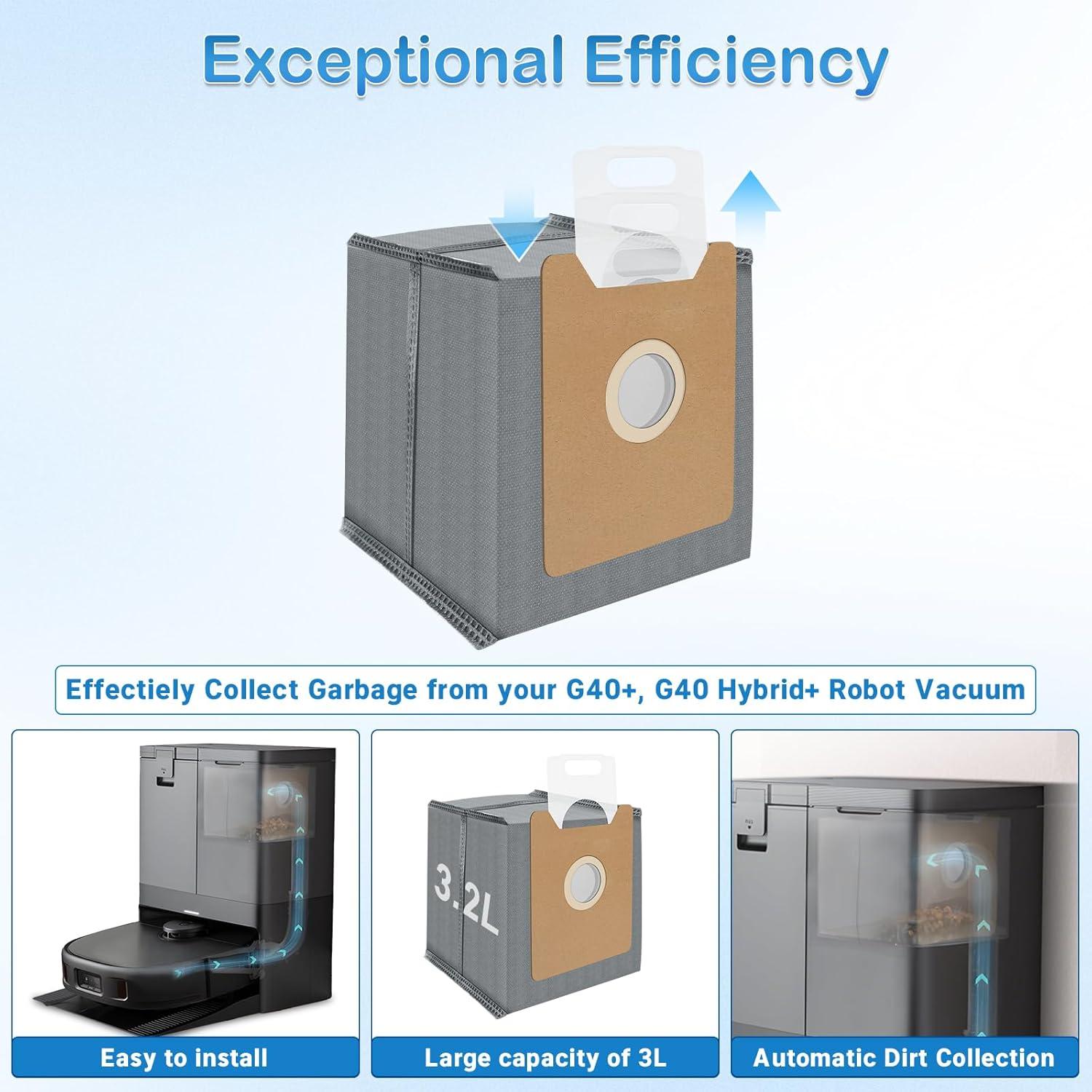 10 Bolsas de Polvo HEPA Opprglow para Eufy G35+, G40+, G40 Hybrid+