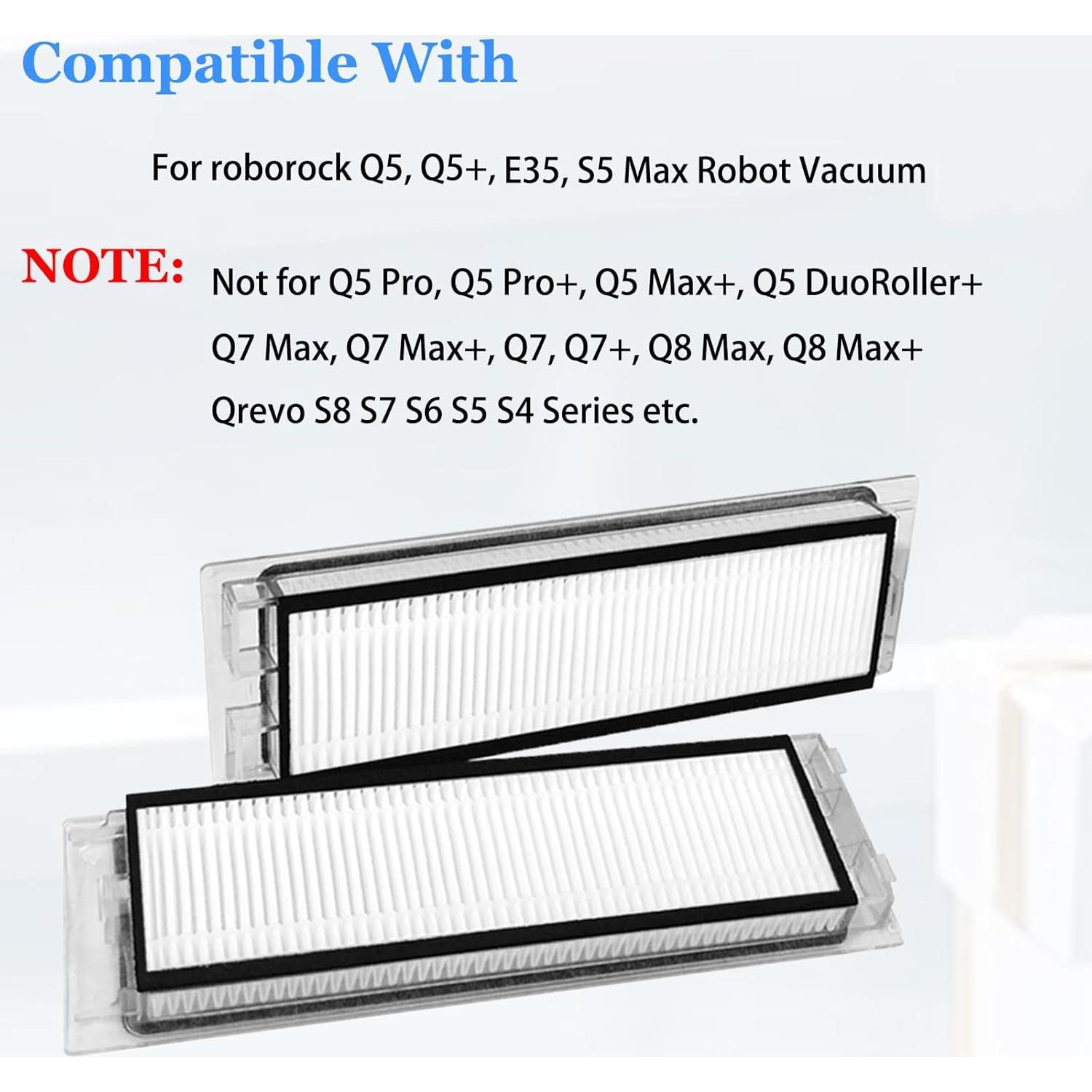 Filtro HEPA JZSTARINGE para Roborock Q5, Q5+, E35, S5 Max - 4 Pcs