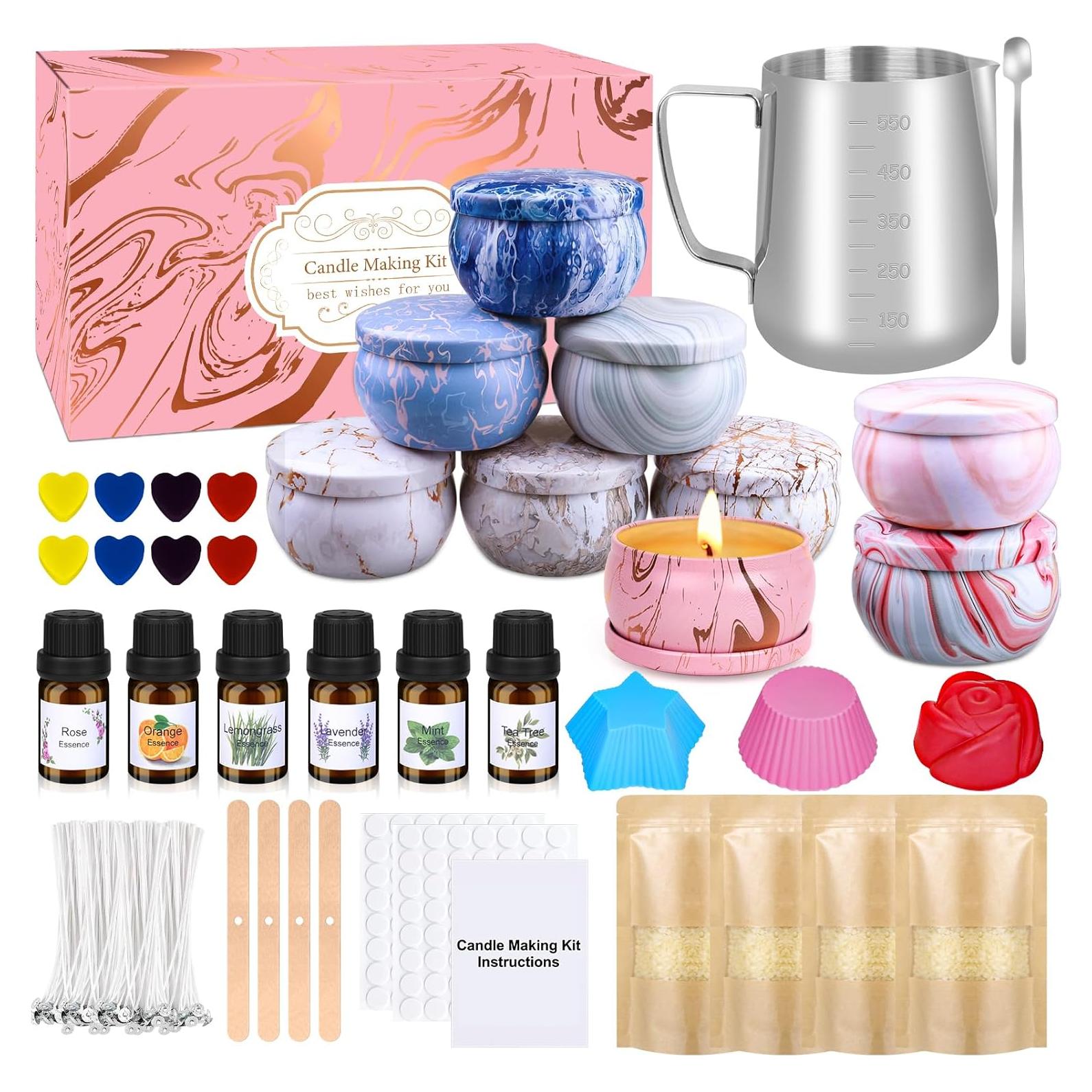 Kit de Fabricación de Velas YUEONEWIN - DIY Aromáticas 14 Piezas