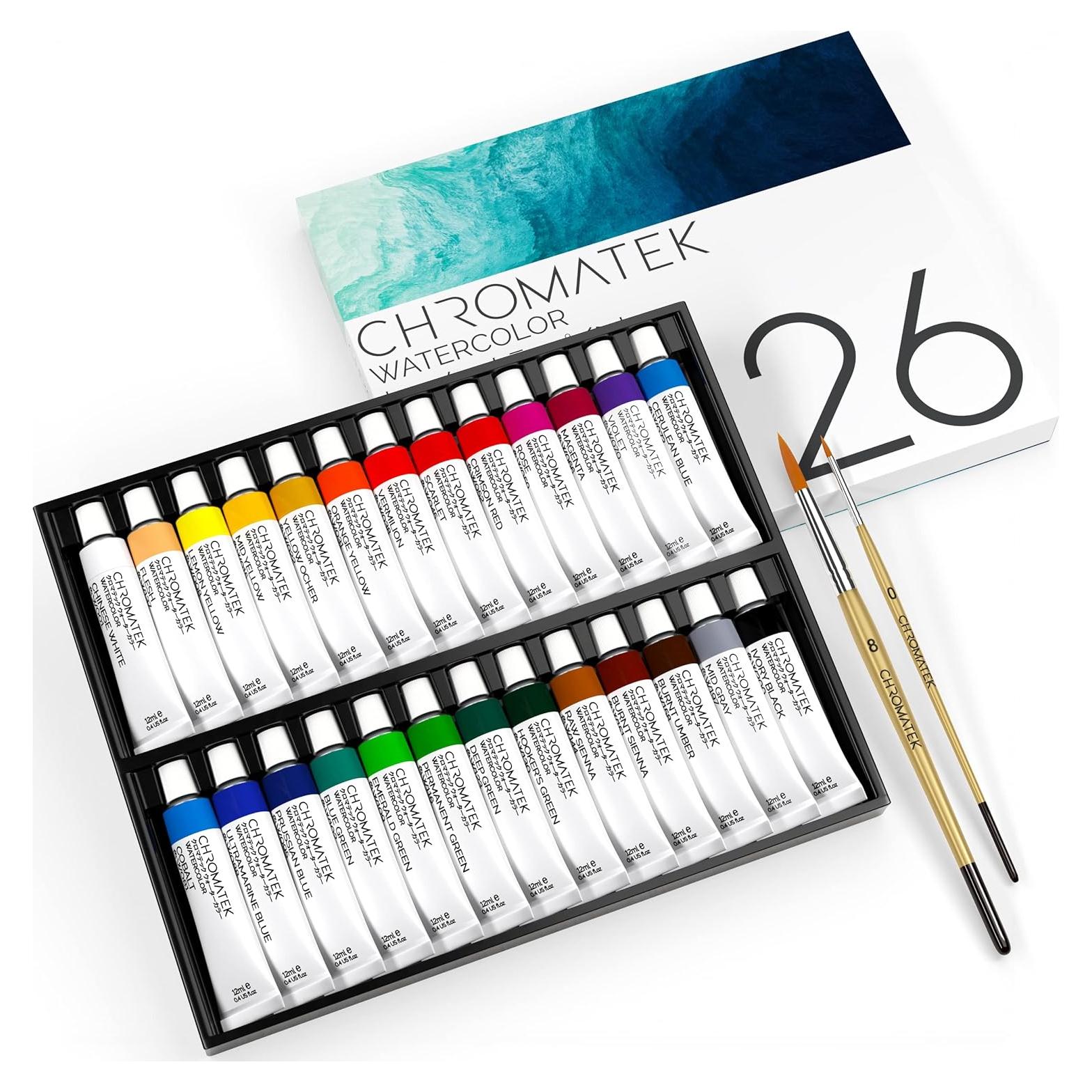 Juego de Pintura Acuarela CHROMATEK - 28 Piezas 312.5ml