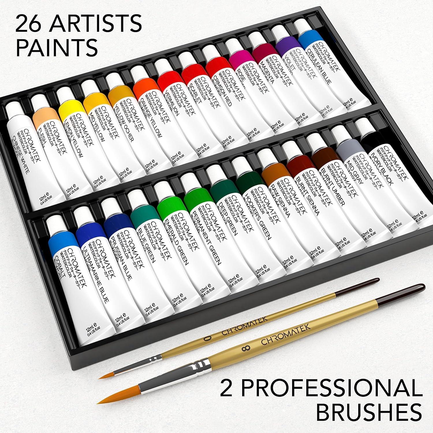 Juego de Pintura Acuarela CHROMATEK - 28 Piezas 312.5ml