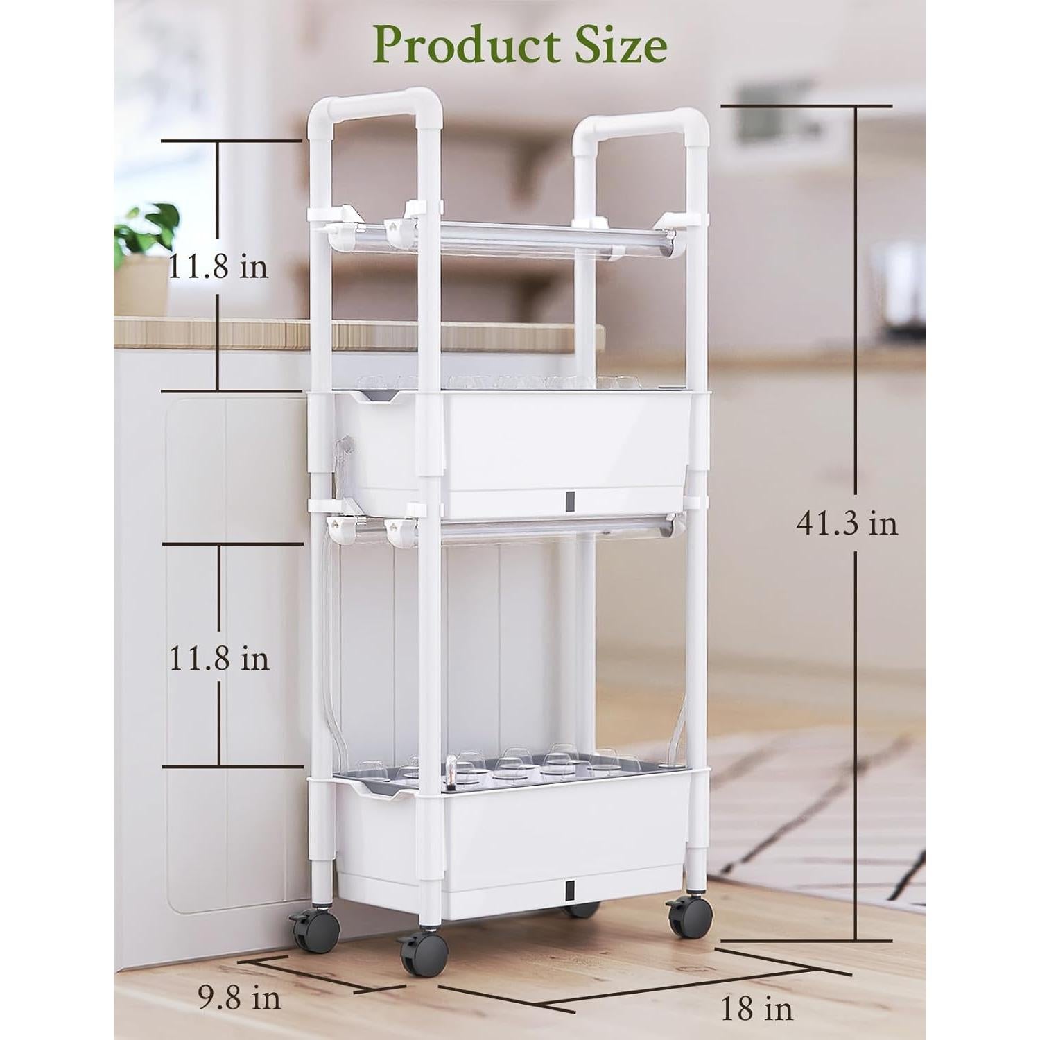 Sistema de Cultivo Hidropónico AOONEG 2 Capas 28 Cápsulas LED
