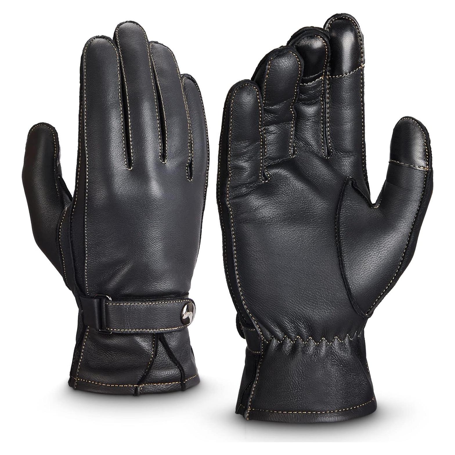 Guantes de Cuero KEMIMOTO Invierno Táctiles para Hombres y Mujeres