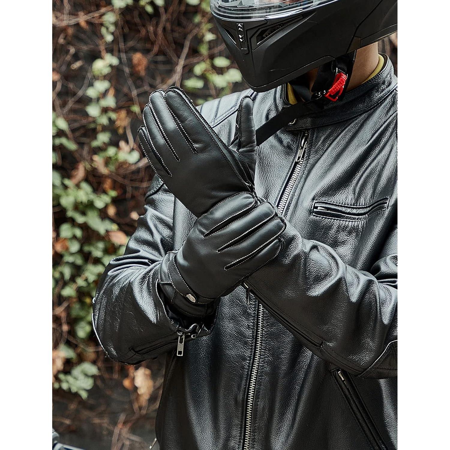 Guantes de Cuero KEMIMOTO Invierno Táctiles para Hombres y Mujeres