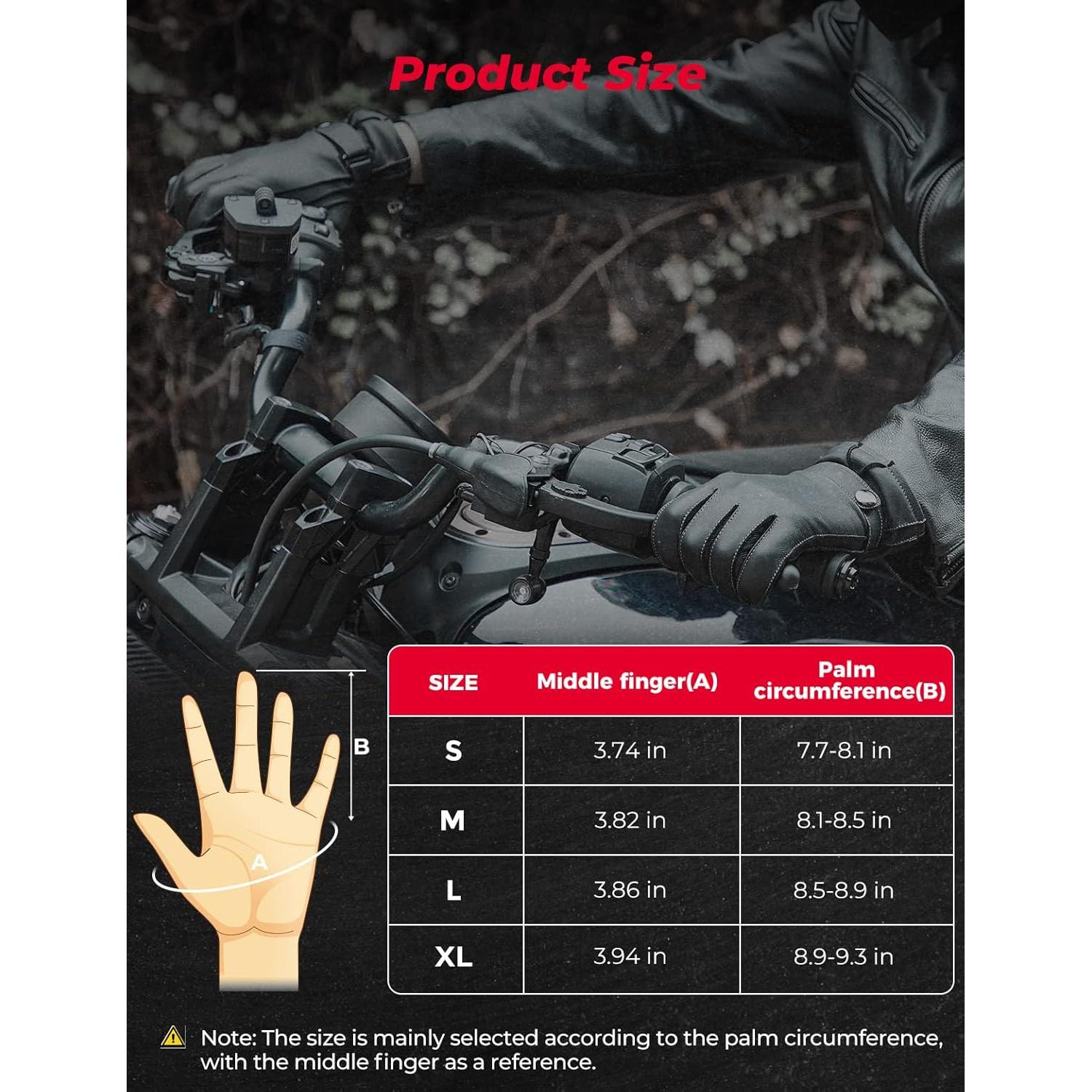 Guantes de Cuero KEMIMOTO Invierno Táctiles para Hombres y Mujeres