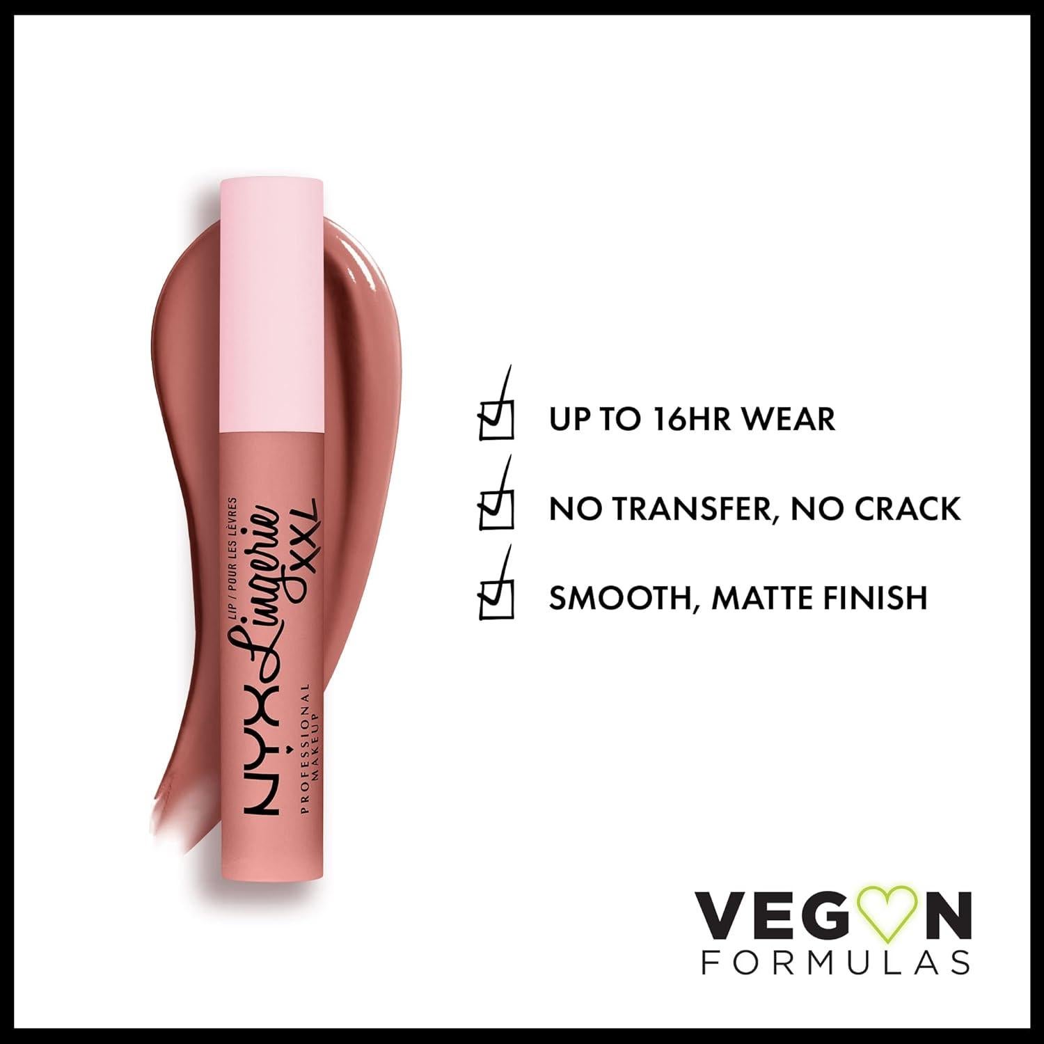 Labial Líquido Mate NYX Lip Lingerie XXL 3.85 ml - Desnudado