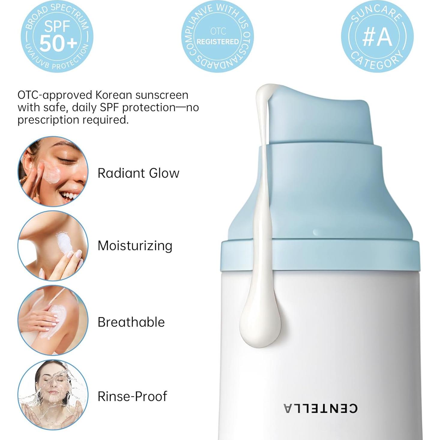 Protector Solar Coreano SPF 50+ Centella 50ml Hidratante