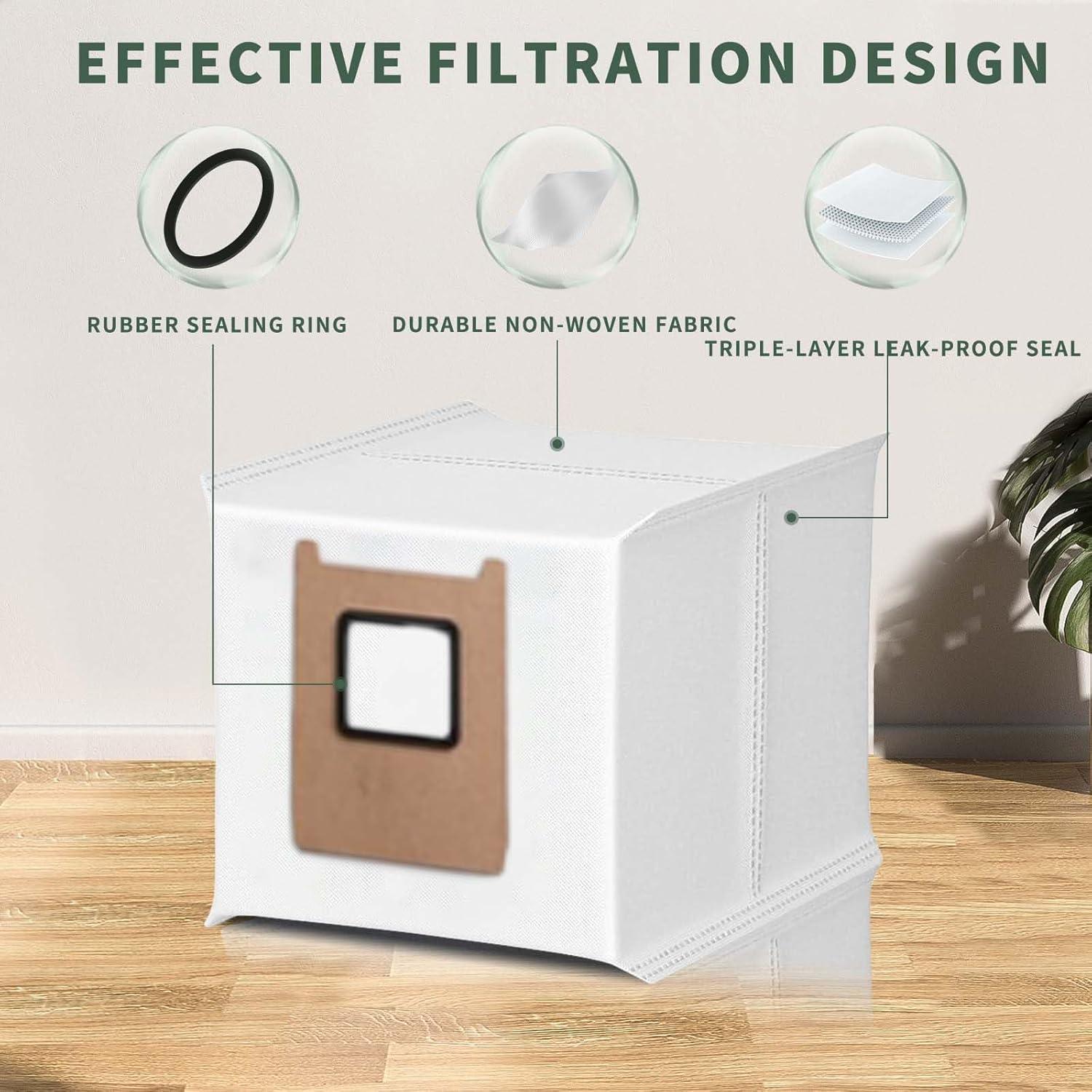 Bolsas de Reemplazo HUKWIMO para Eufy RoboVac E25 E28 - 8 Unidades 3L