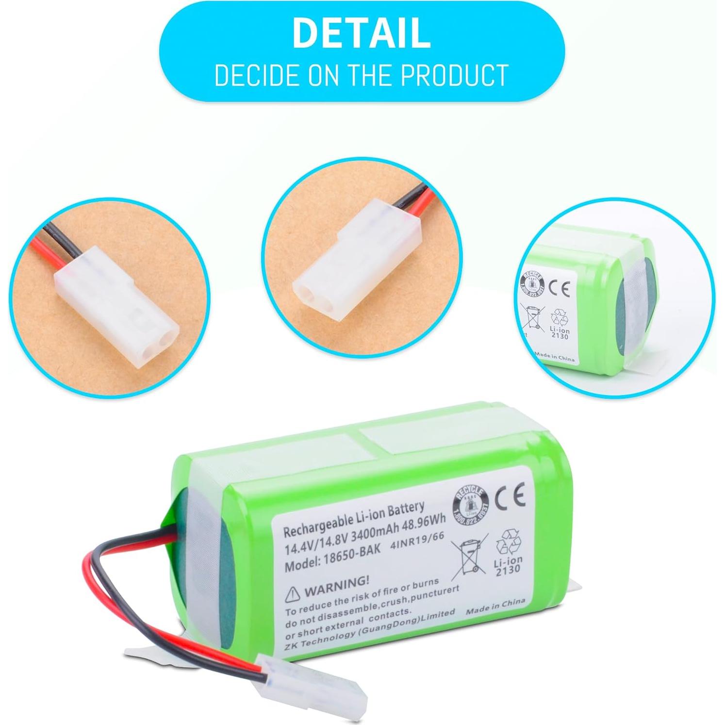 Batería de Reemplazo Bobsweep 14.4V 3400mAh para Aspiradora