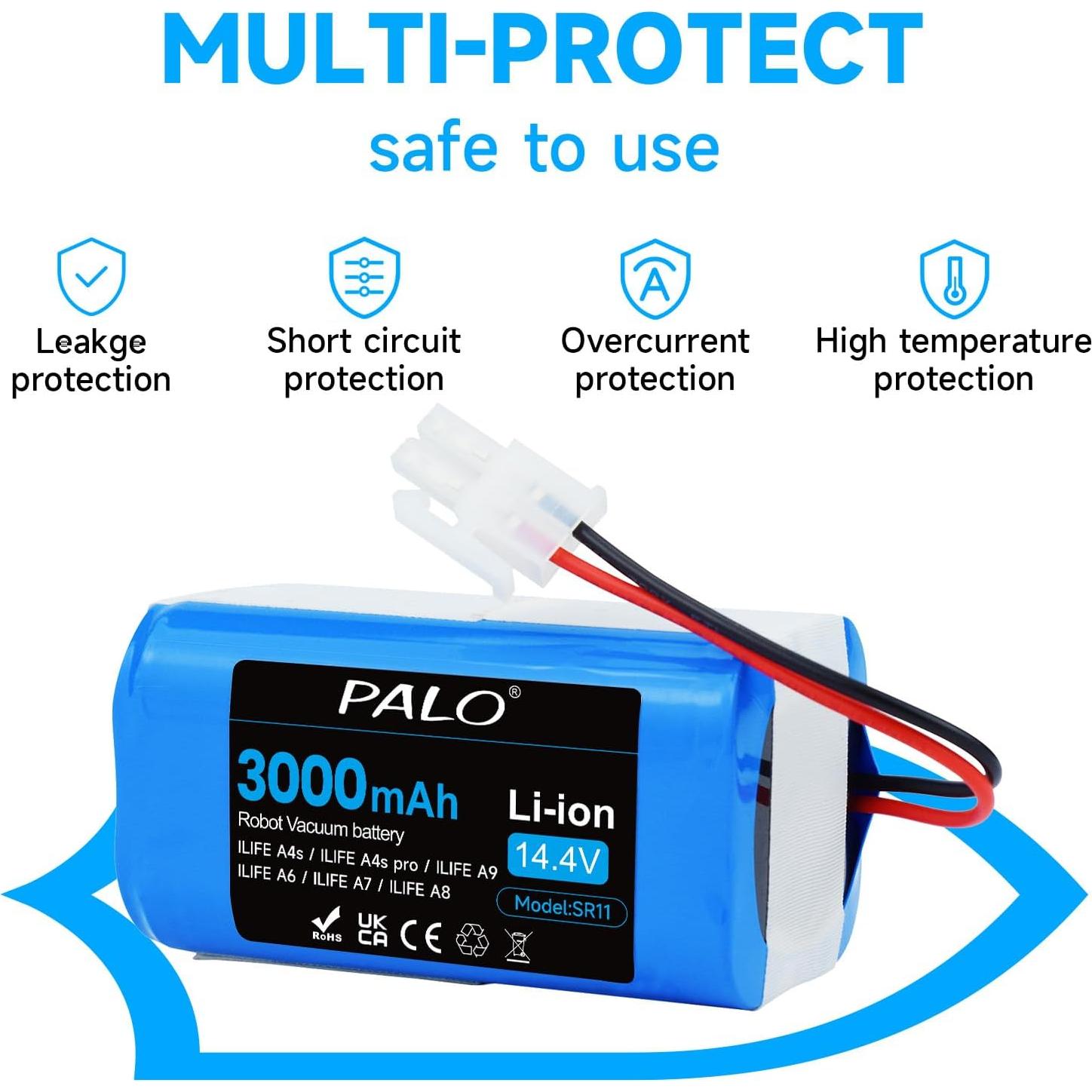 Batería de Reemplazo 3000mAh Palowextra para Aspiradora ILIFE