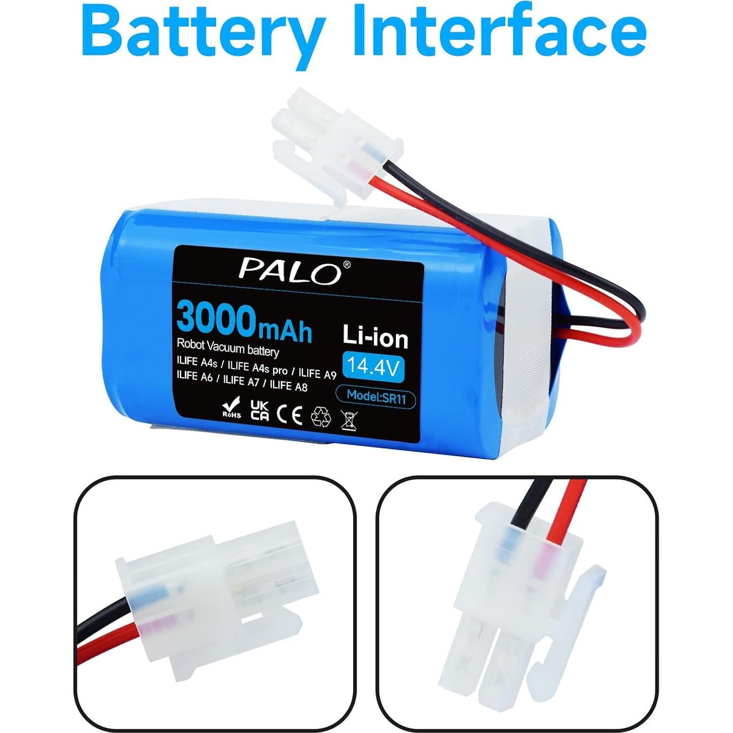 Batería de Reemplazo 3000mAh Palowextra para Aspiradora ILIFE