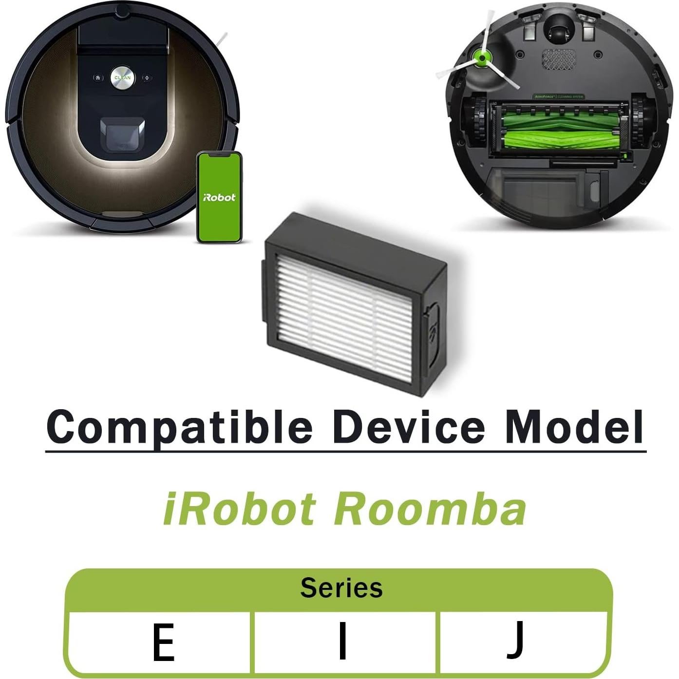 Paquete de 12 Filtros HEPA E-HAO para iRobot Roomba i/j/e
