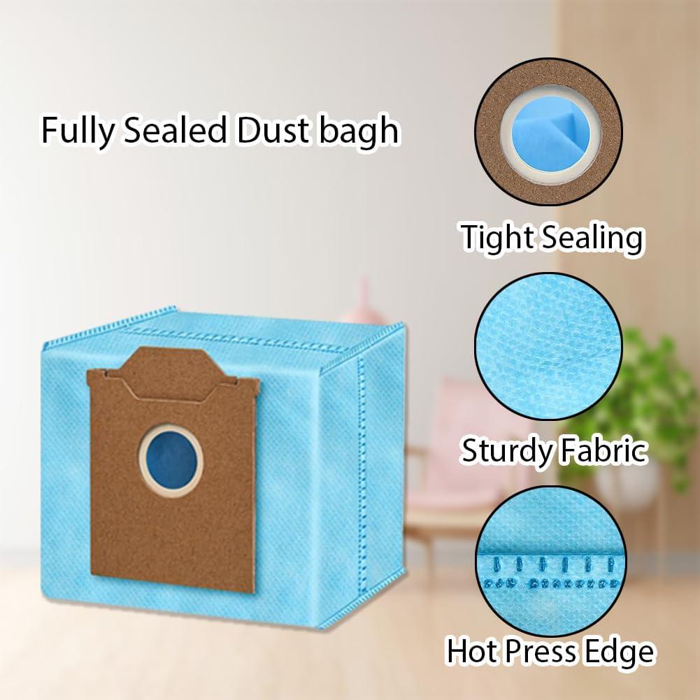 Kit de Repuestos para Aspiradora Robot Yeedi Cube - 1 Cepillo Principal, 6 Laterales, 4 Filtros HEPA, 4 Bolsas, 4 Paños