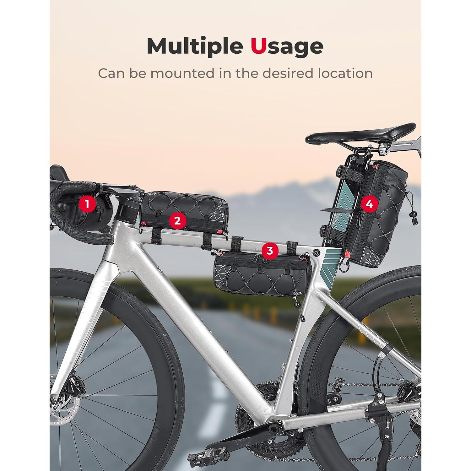 Bolsa de Manillar KEMIMOTO 2.4L Impermeable para Bicicleta