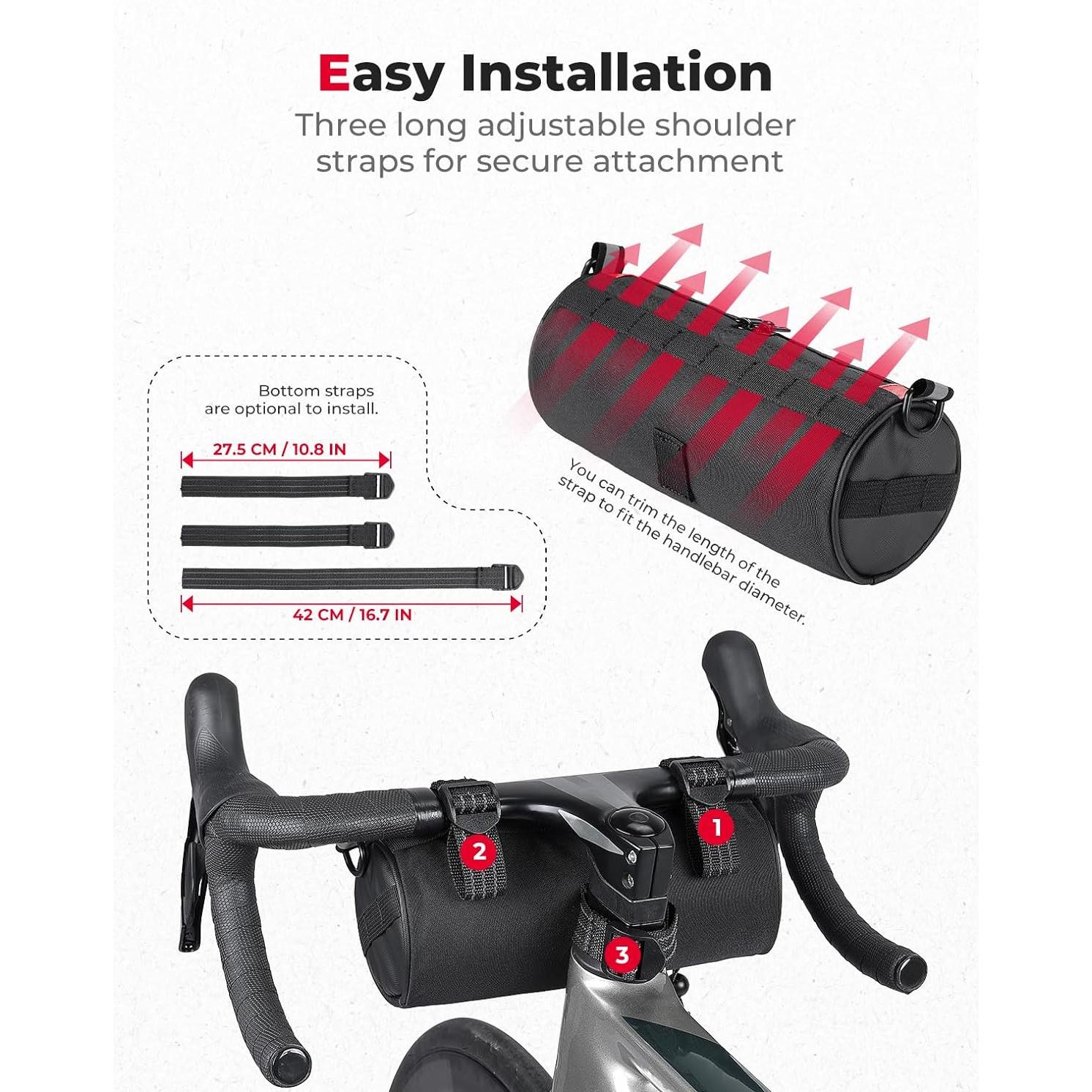 Bolsa de Manillar KEMIMOTO 2.4L Impermeable para Bicicleta