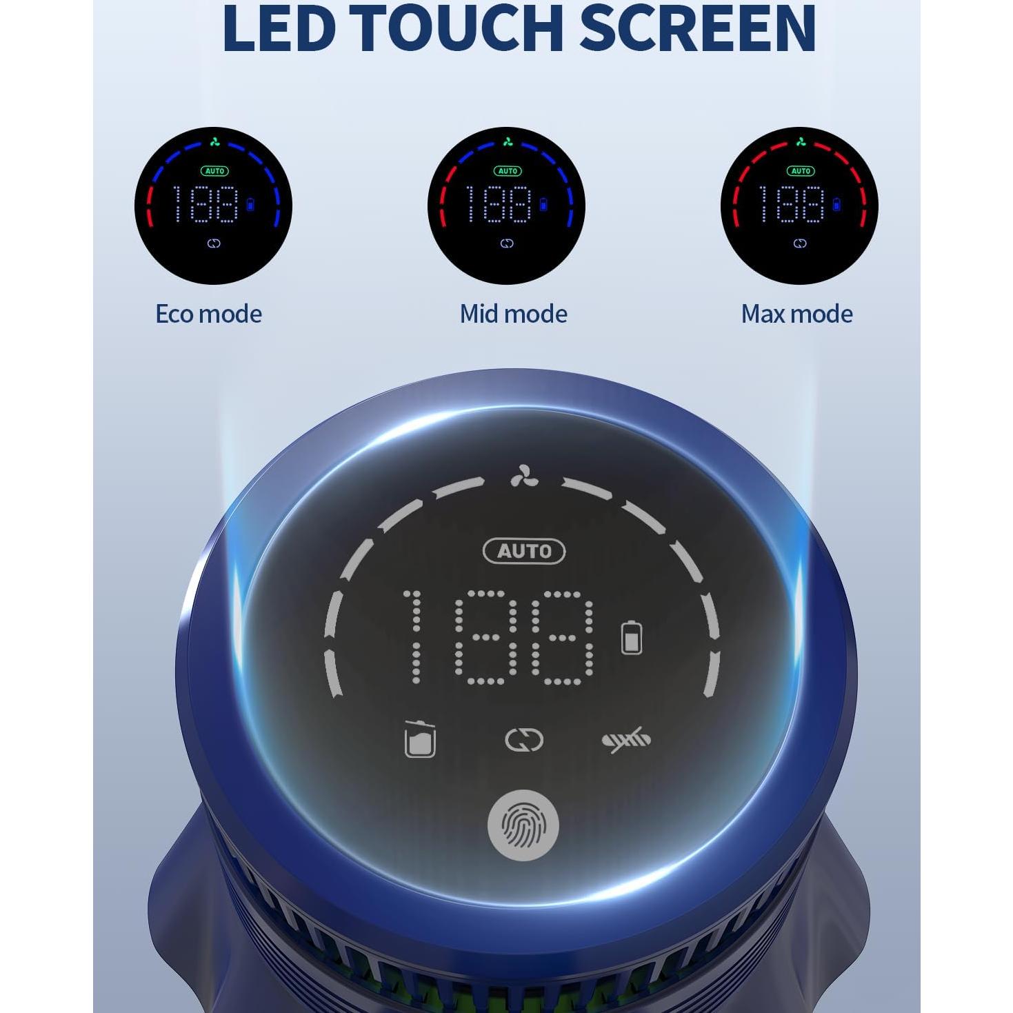 Aspiradora Inalámbrica TECBOT 450W 38Kpa 8 en 1 Azul