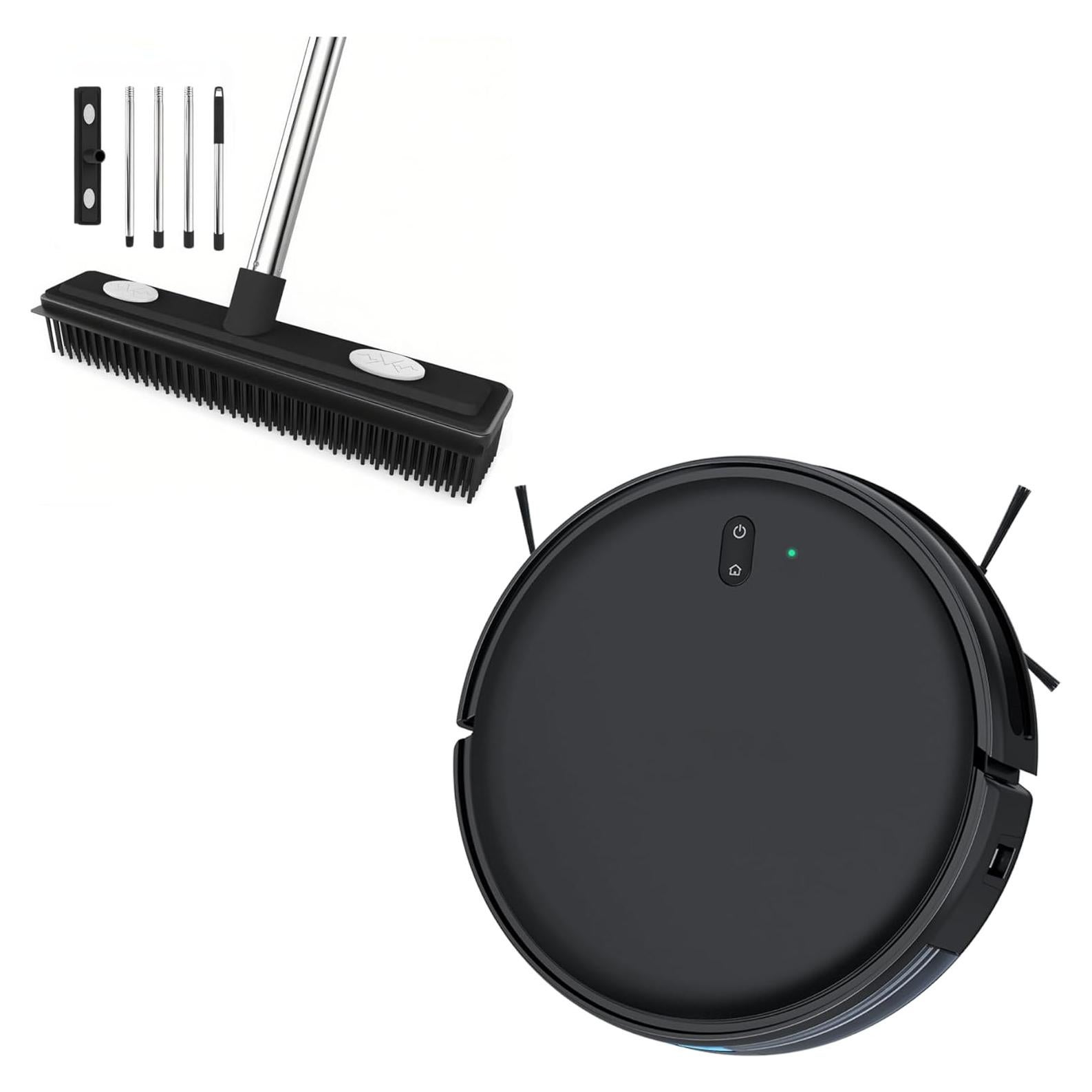 Combo Aspiradora Robot Thamtu 3000Pa + Escoba de Goma Mango Largo