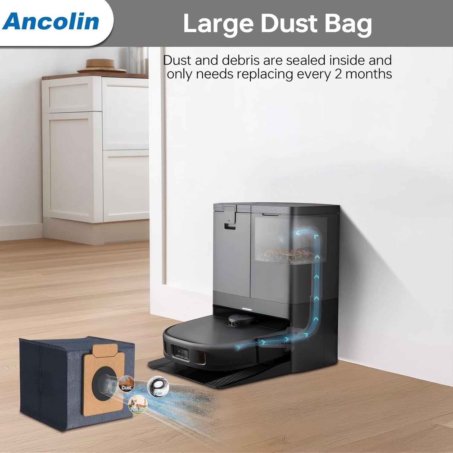 Paquete de 15 bolsas de polvo Ancolin para aspiradora eufy X10 Pro Omni