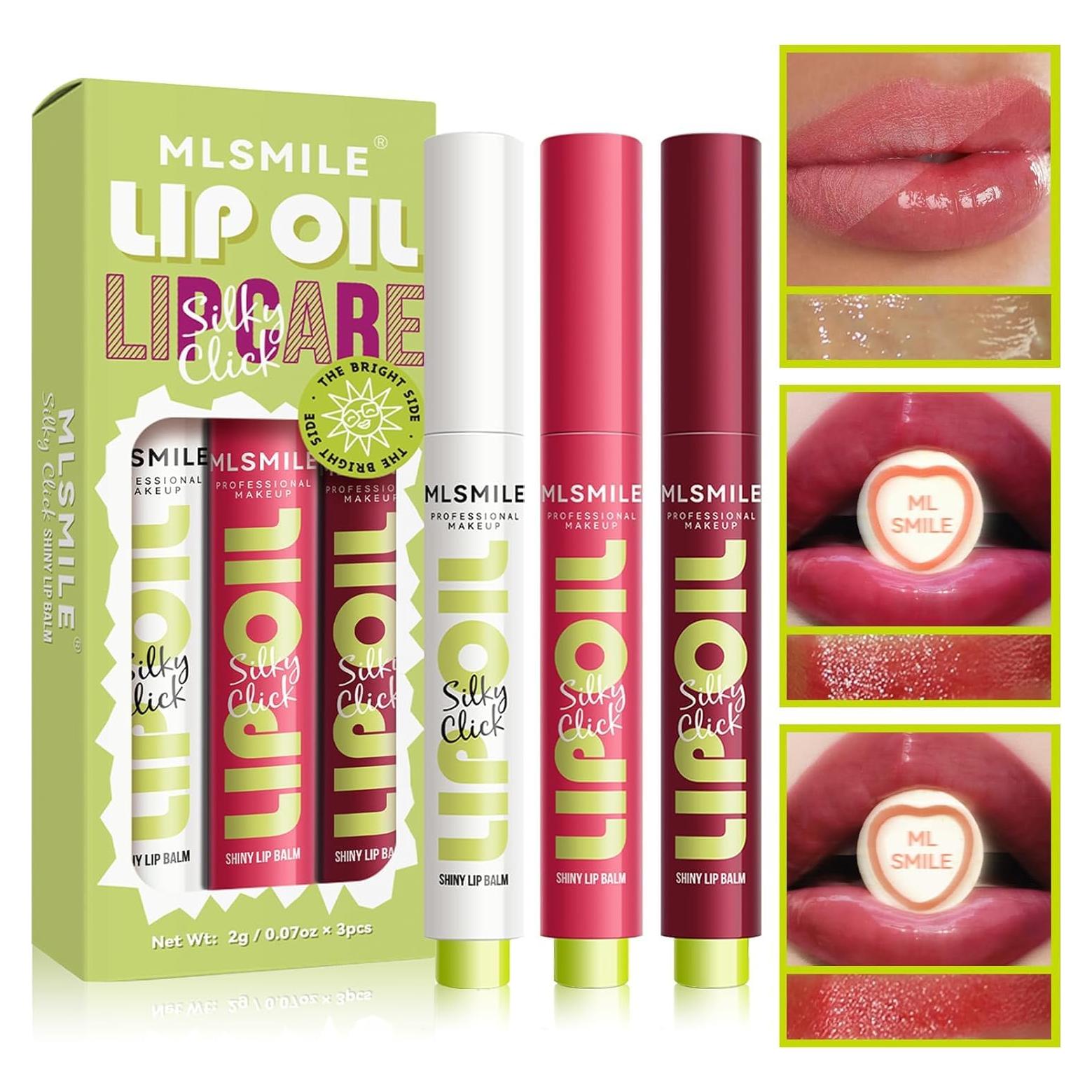 Brillo de Labios Hidratante MLSMILE - 3 Colores, Aumento de Labios