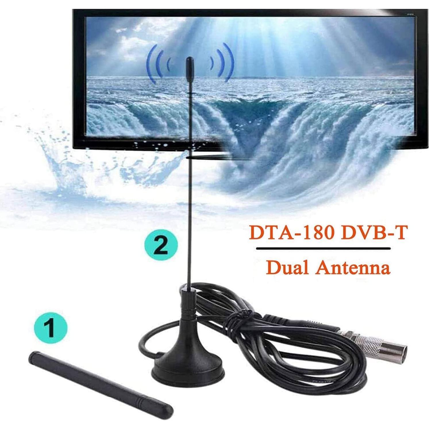 Antena de TV DTA-180 VJK Portátil 1080P VHF UHF 80.5 km