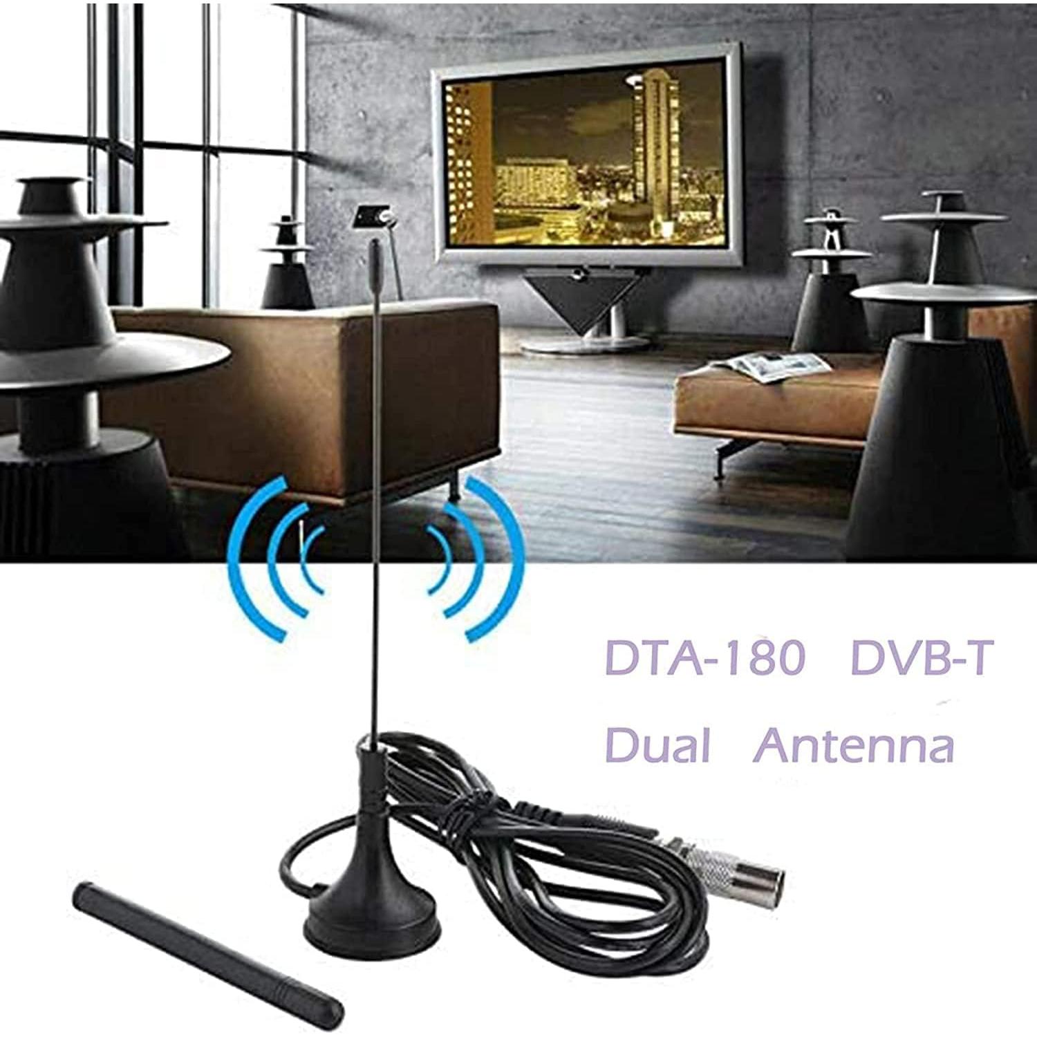 Antena de TV DTA-180 VJK Portátil 1080P VHF UHF 80.5 km