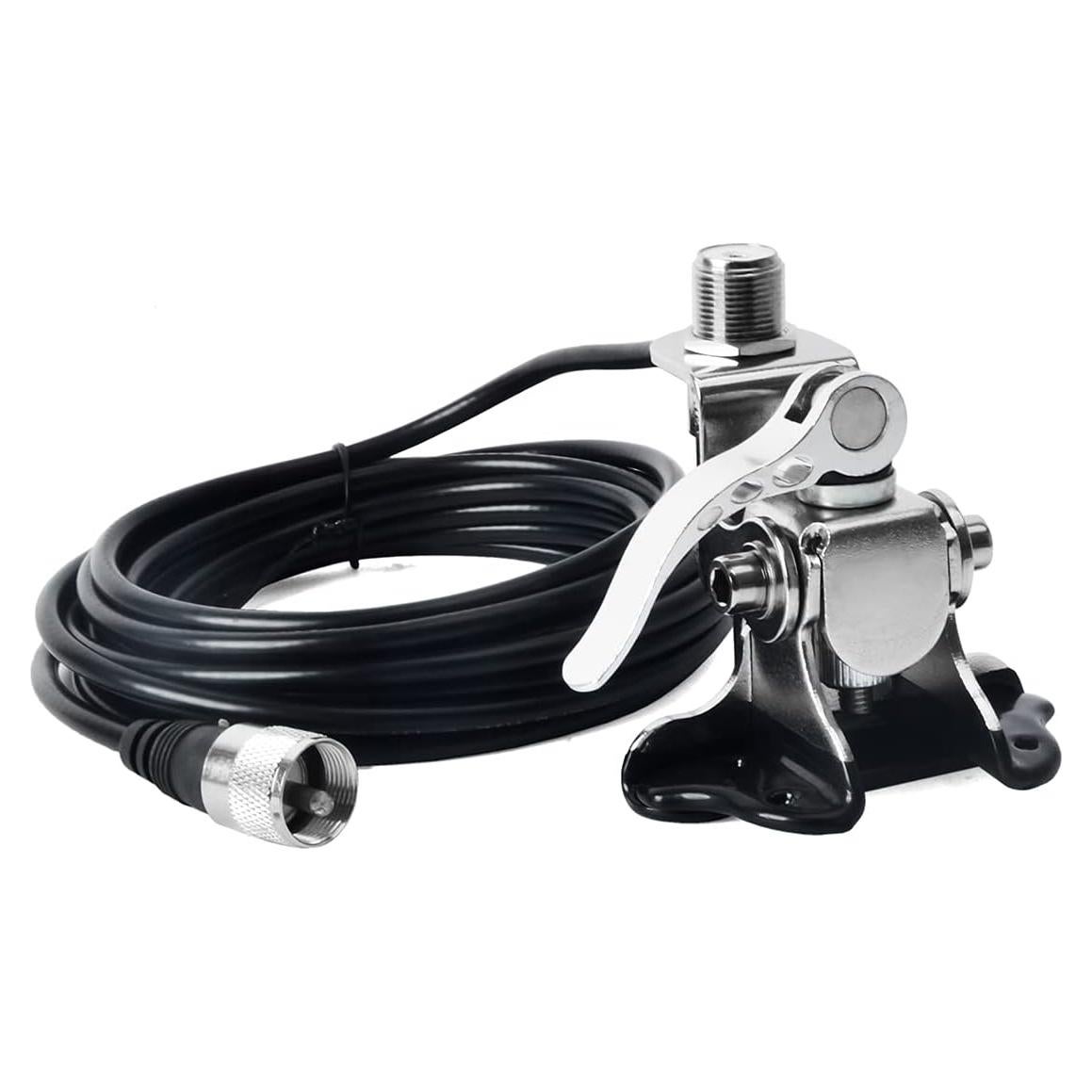 Soporte de Antena de Coche HYS Acero Inoxidable 360° con Cable 5m