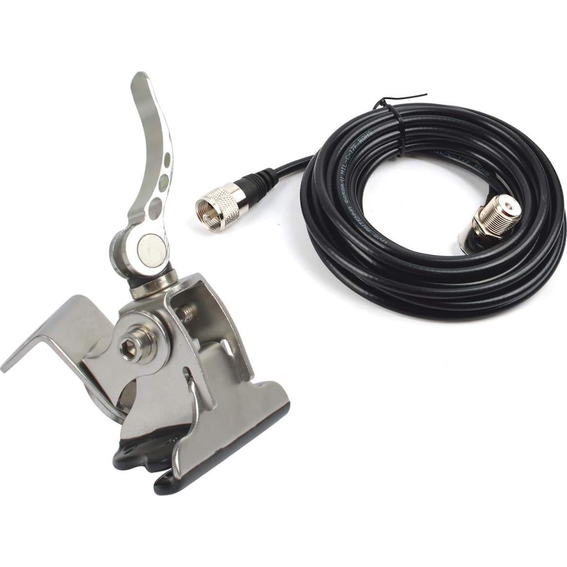 Soporte de Antena de Coche HYS Acero Inoxidable 360° con Cable 5m