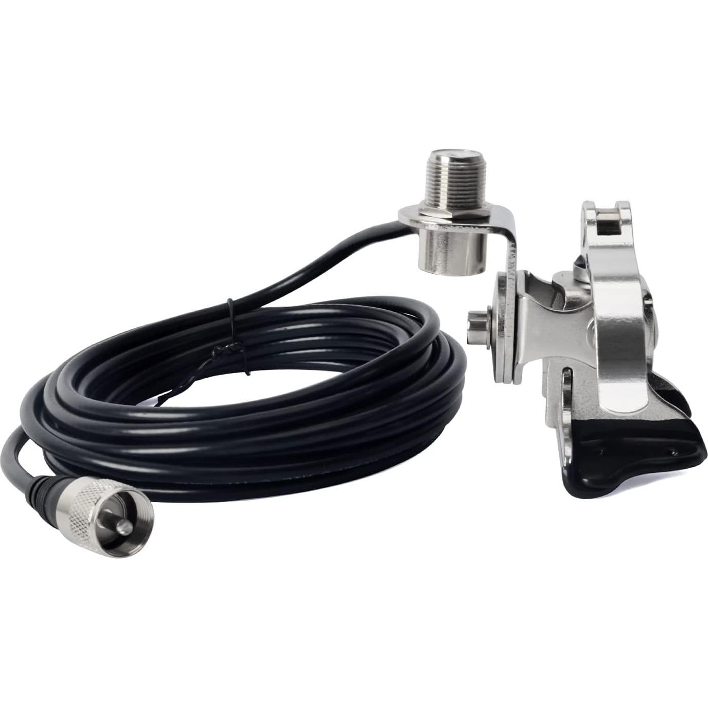 Soporte de Antena de Coche HYS Acero Inoxidable 360° con Cable 5m