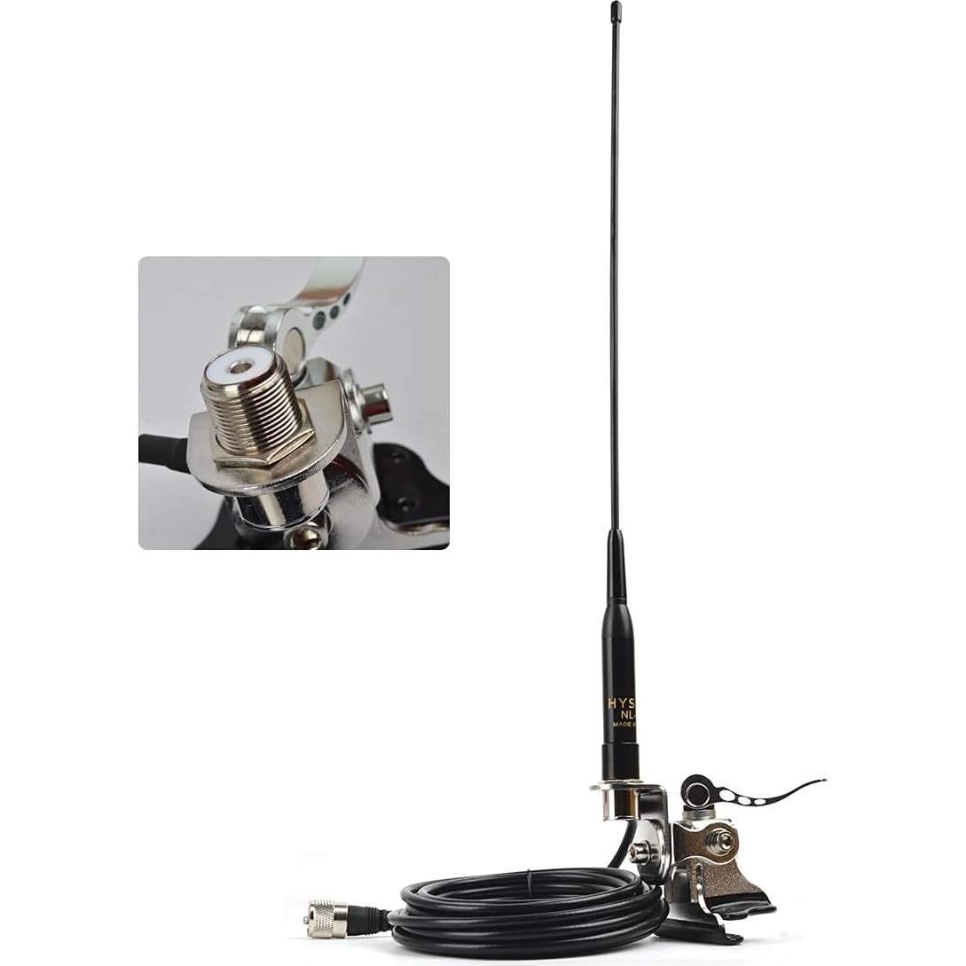 Soporte de Antena de Coche HYS Acero Inoxidable 360° con Cable 5m