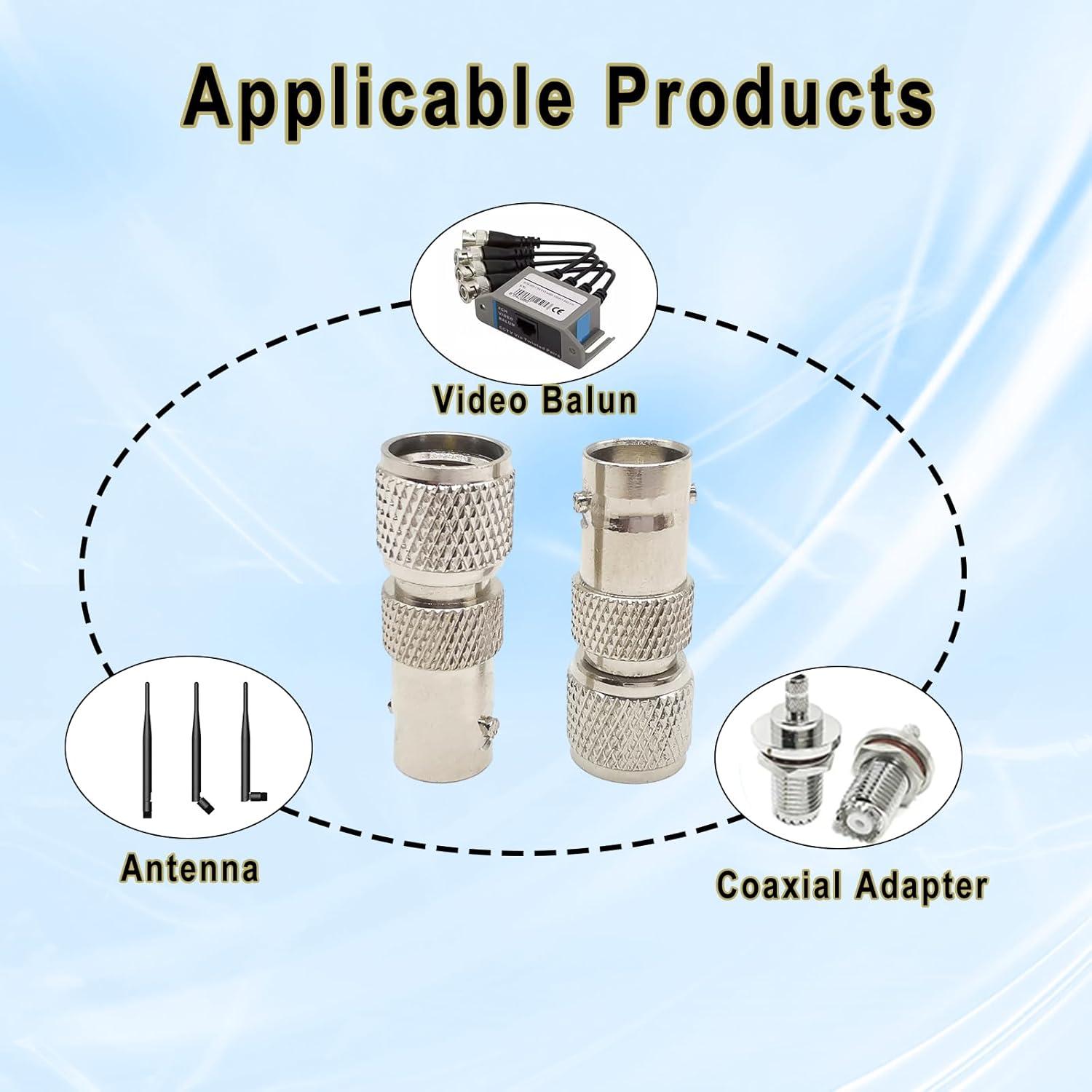 Adaptador BNC hembra a Mini UHF SO239 macho Ahoaepy 2PCS