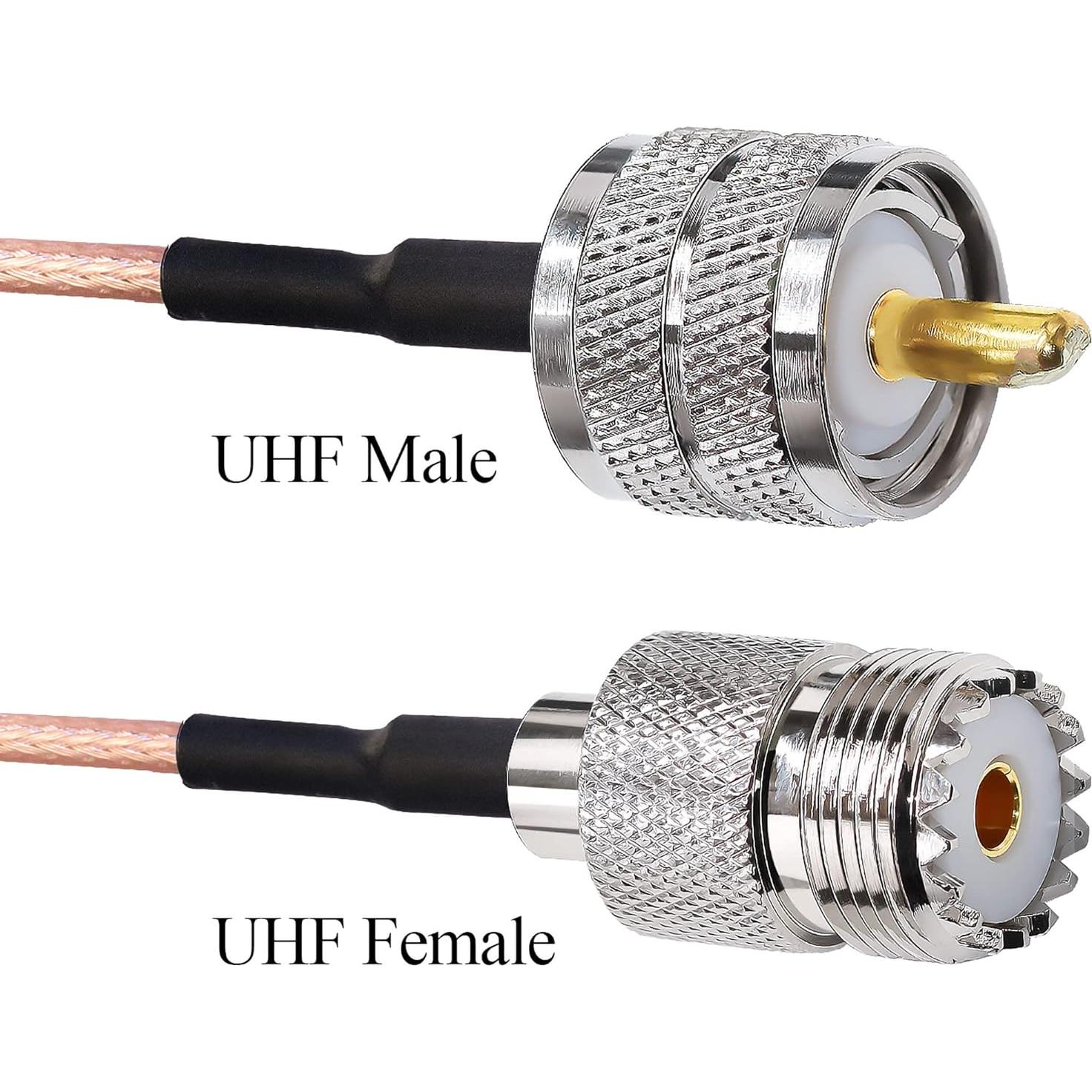 Cable Coaxial RG316 UHF Macho a Hembra 20cm Tuolnk - 2 Piezas