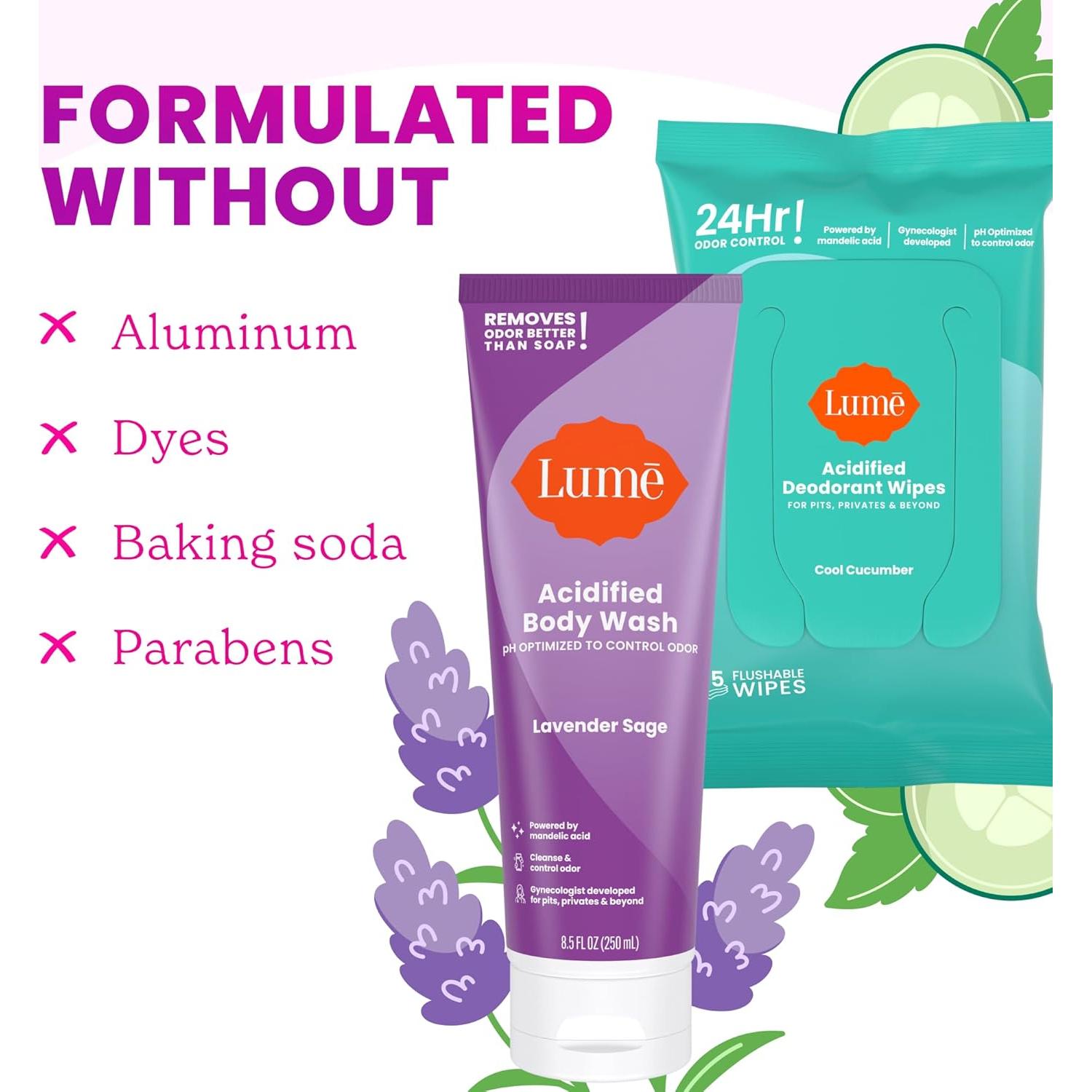 Lume Jabón Corporal Acidificado 240g Lavanda Salvia + 15 Toallitas