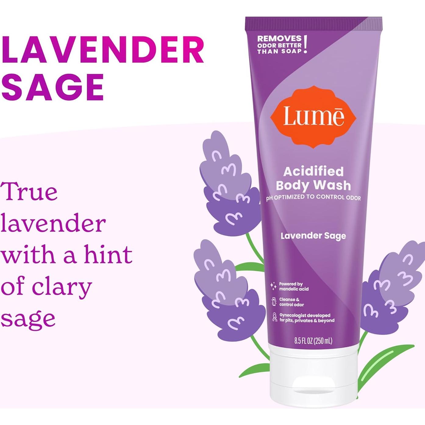 Lume Jabón Corporal Acidificado 240g Lavanda Salvia + 15 Toallitas