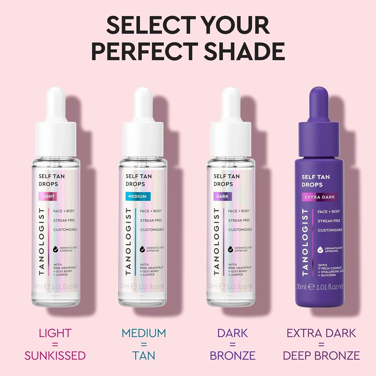Gotas de Bronceado Oscuro Tanologist 30 ml - Sin Olor, Vegano